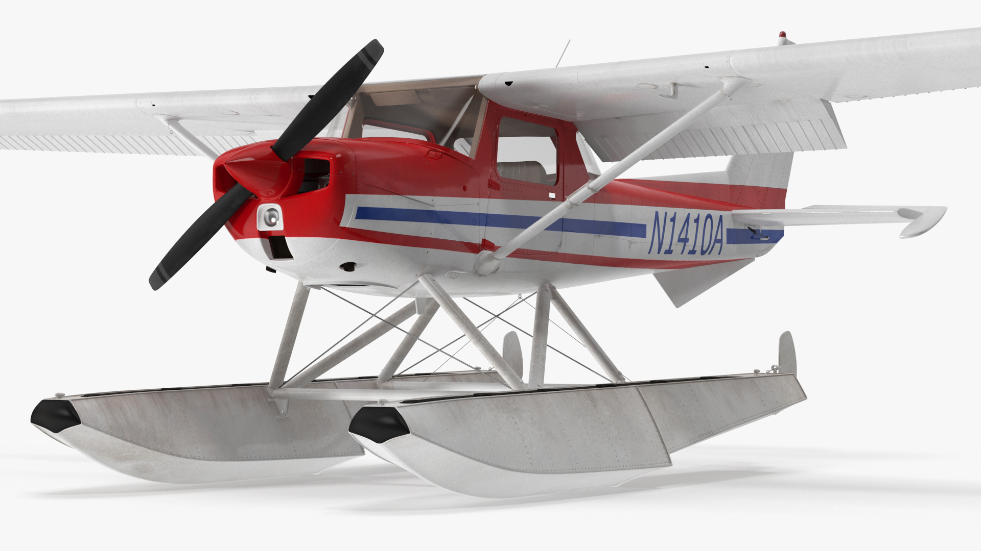 3D model Light Propeller Seaplane Cessna 150