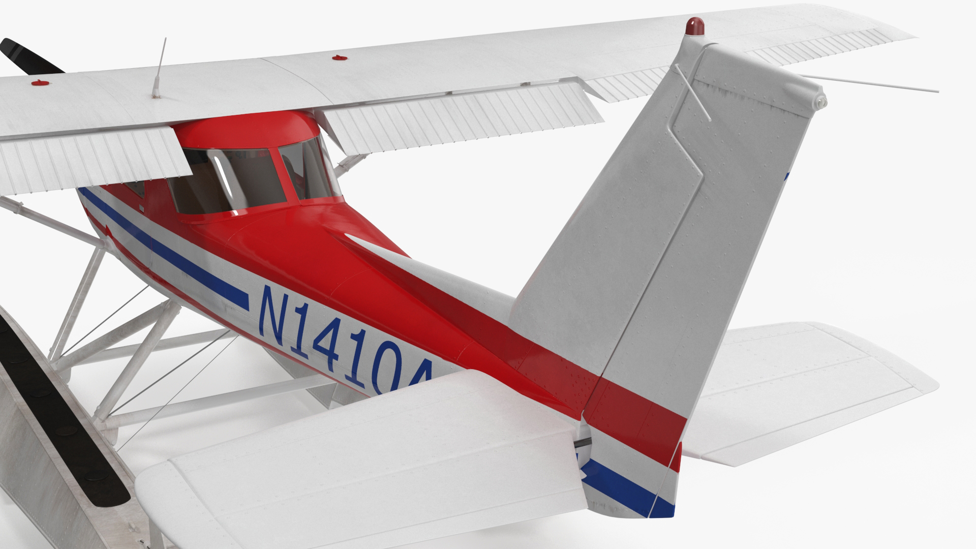 3D model Light Propeller Seaplane Cessna 150