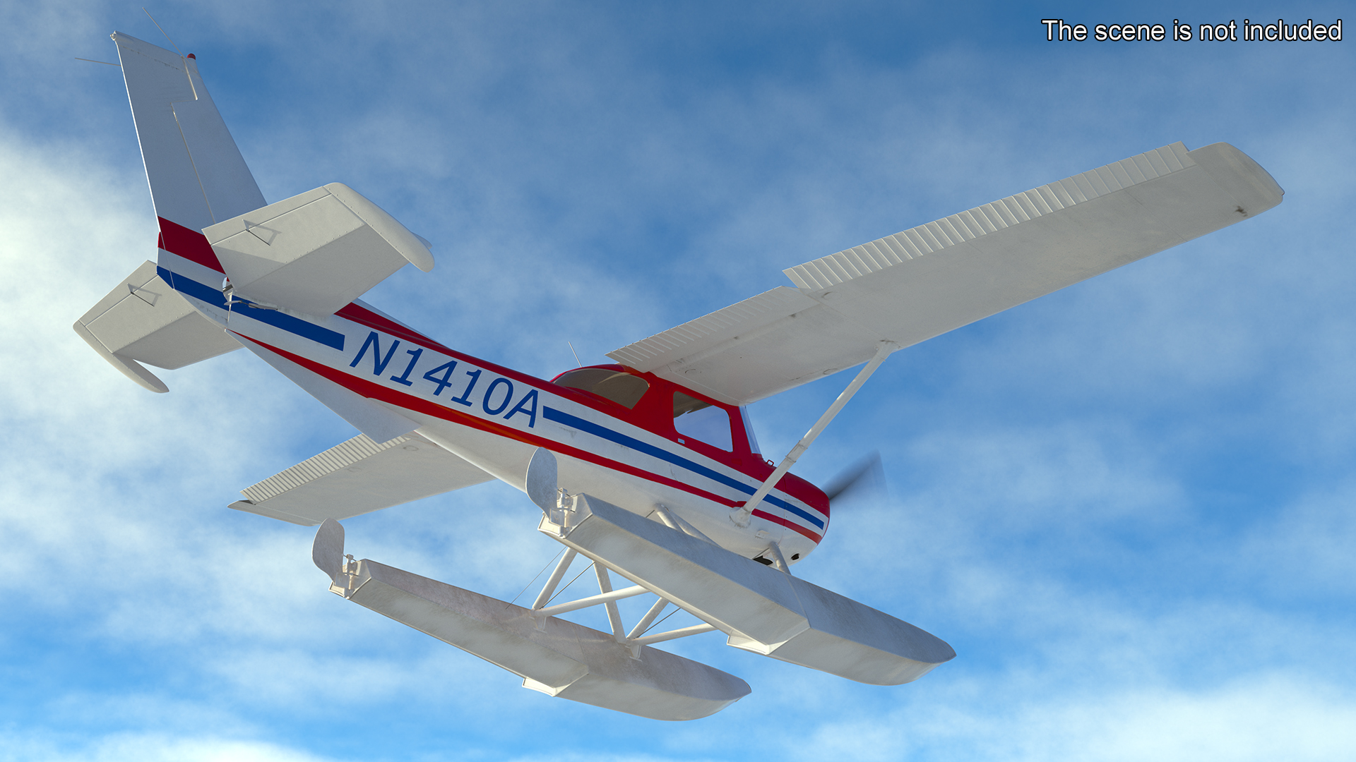 3D model Light Propeller Seaplane Cessna 150