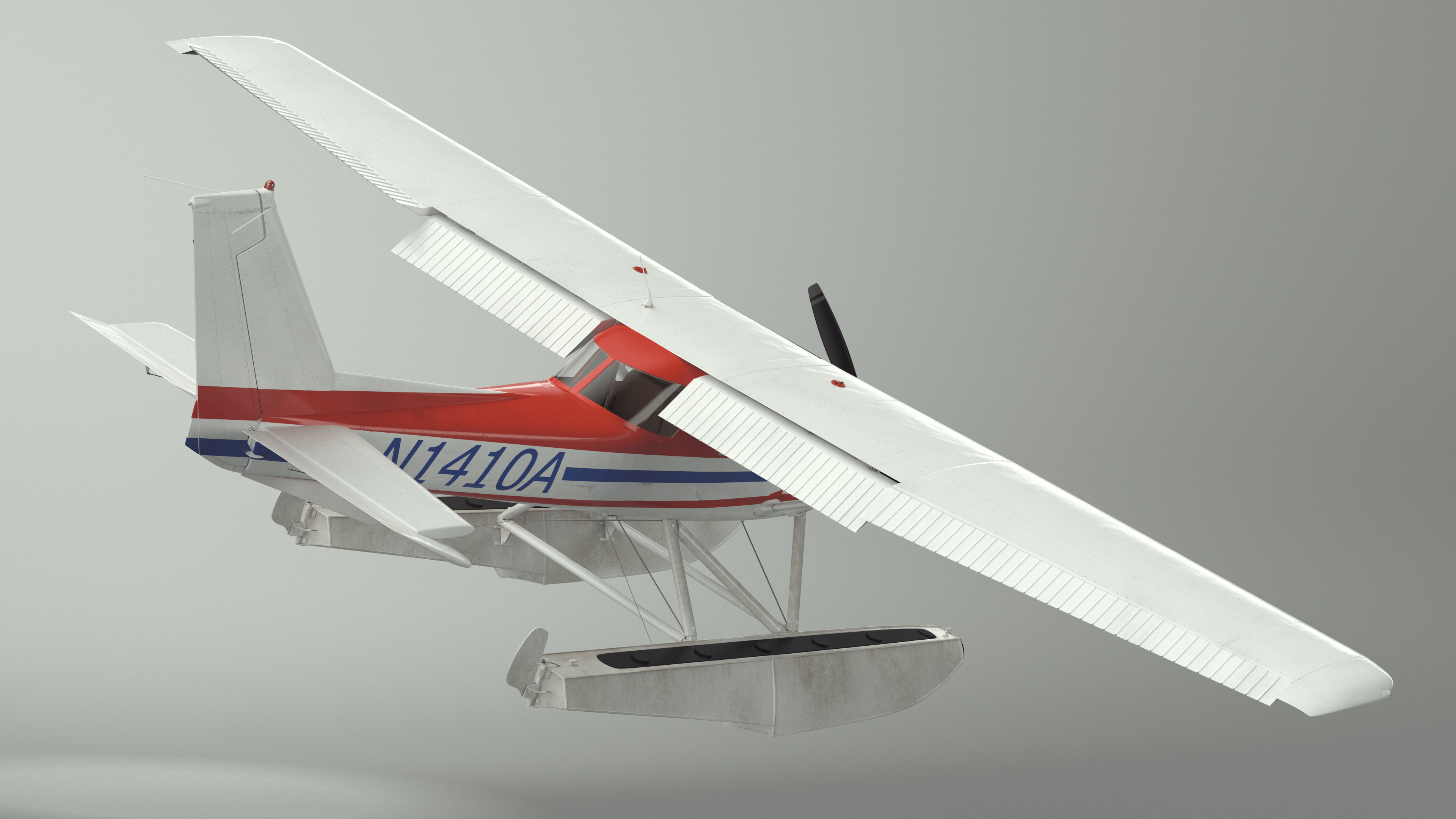 3D model Light Propeller Seaplane Cessna 150