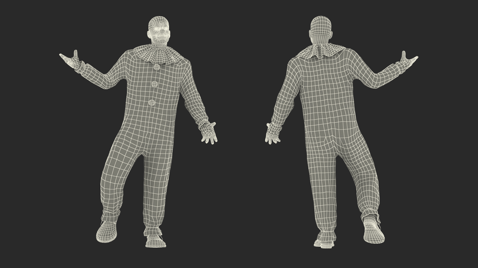 3D Circus Clown Standing Pose