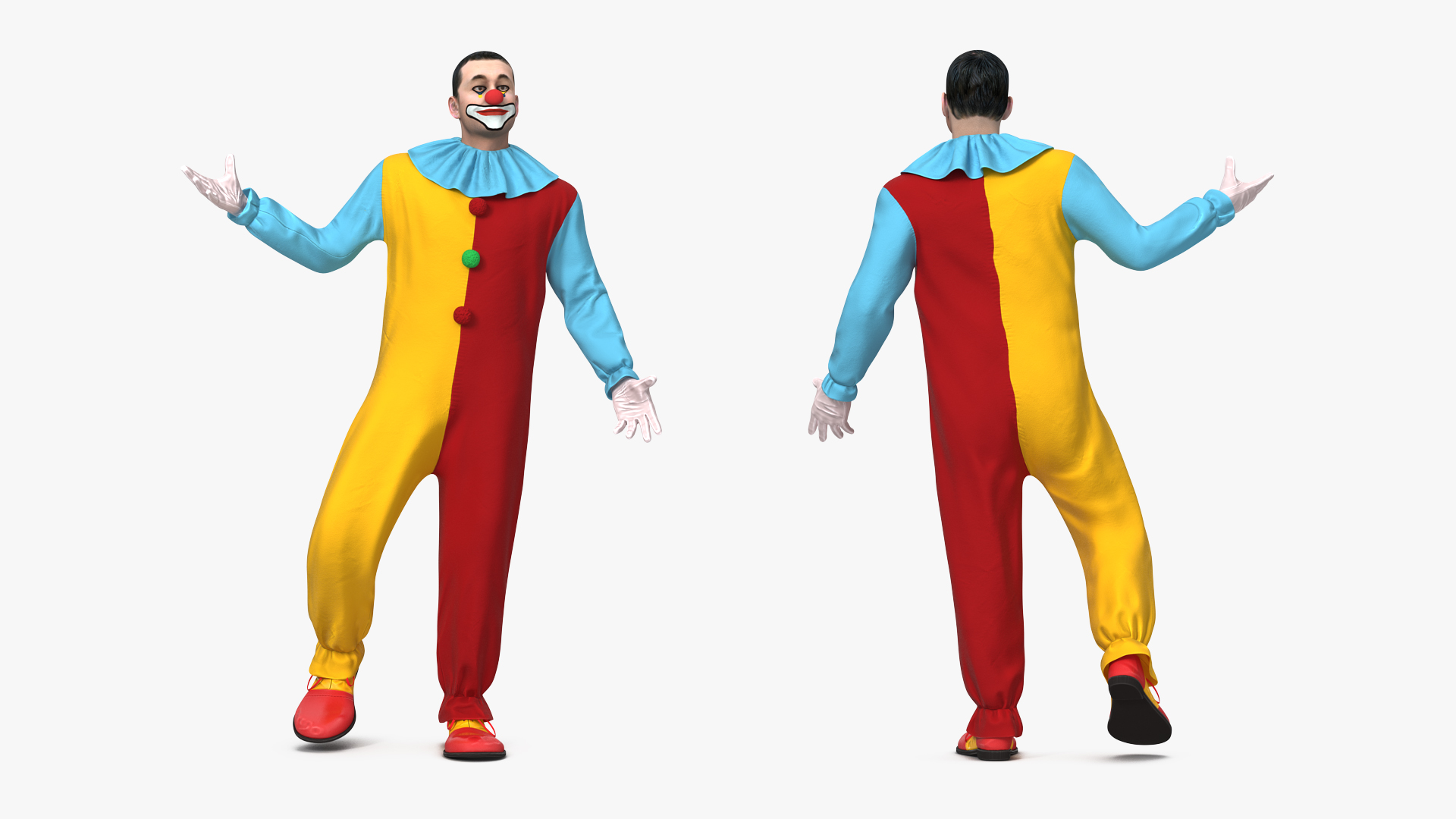 3D Circus Clown Standing Pose