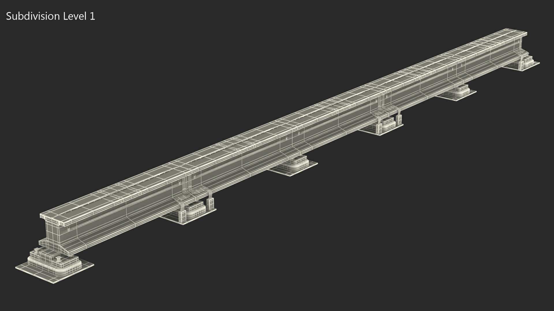 3D Maglev Concrete Rail Section model