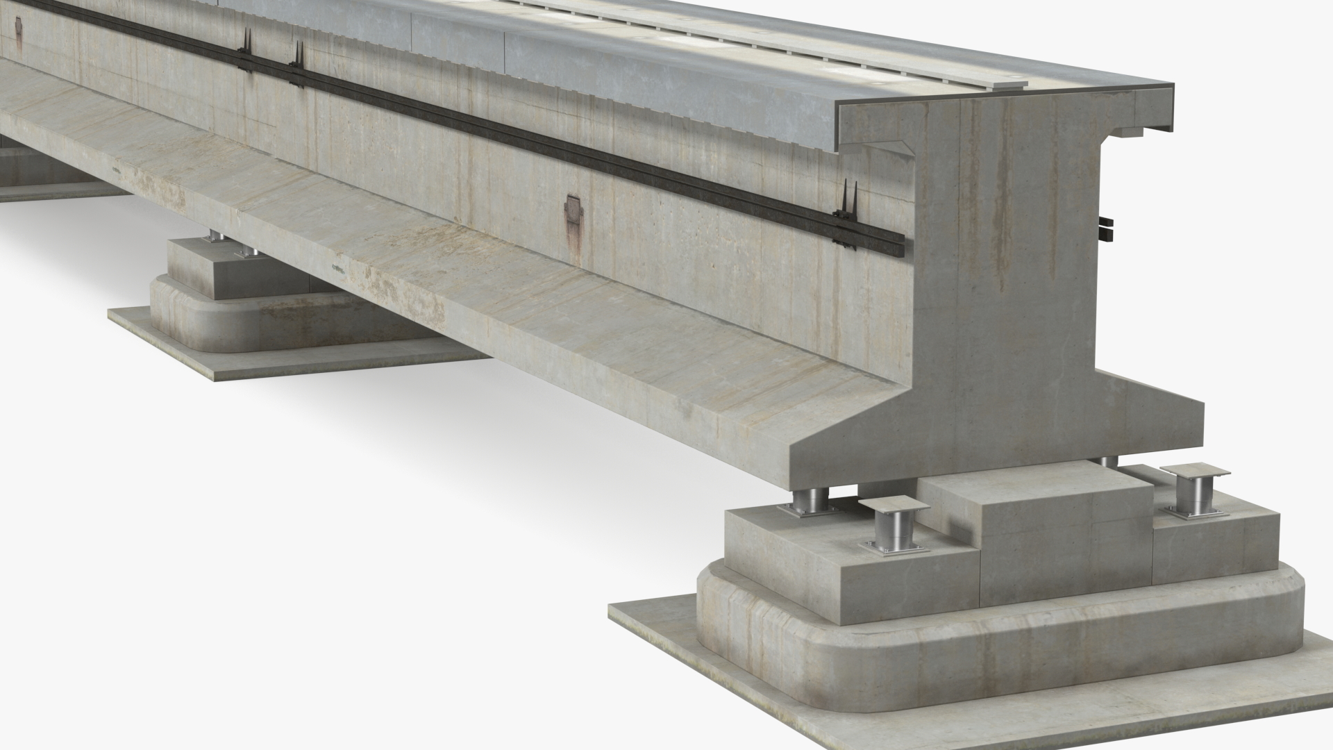 3D Maglev Concrete Rail Section model