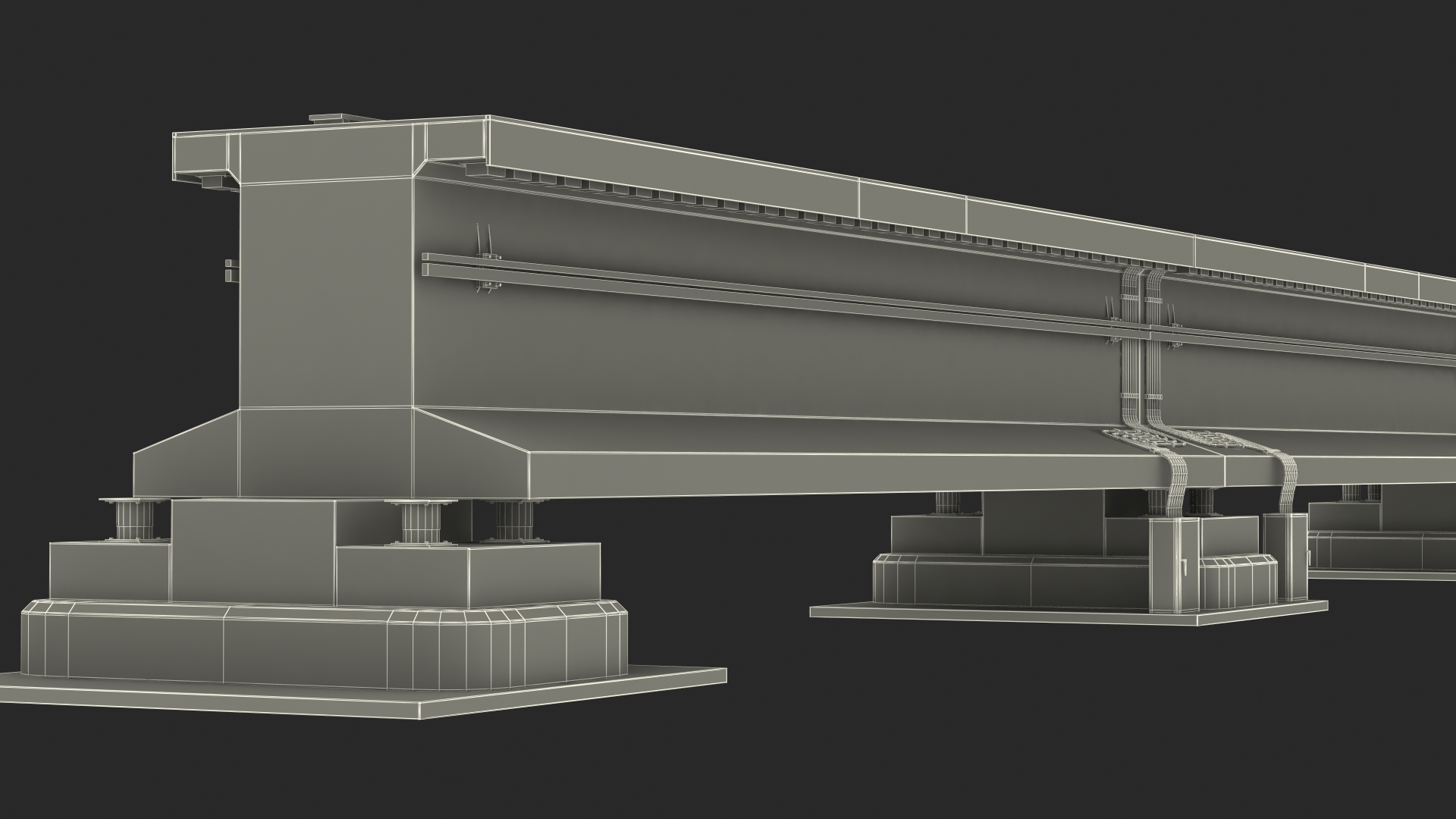 3D Maglev Concrete Rail Section model