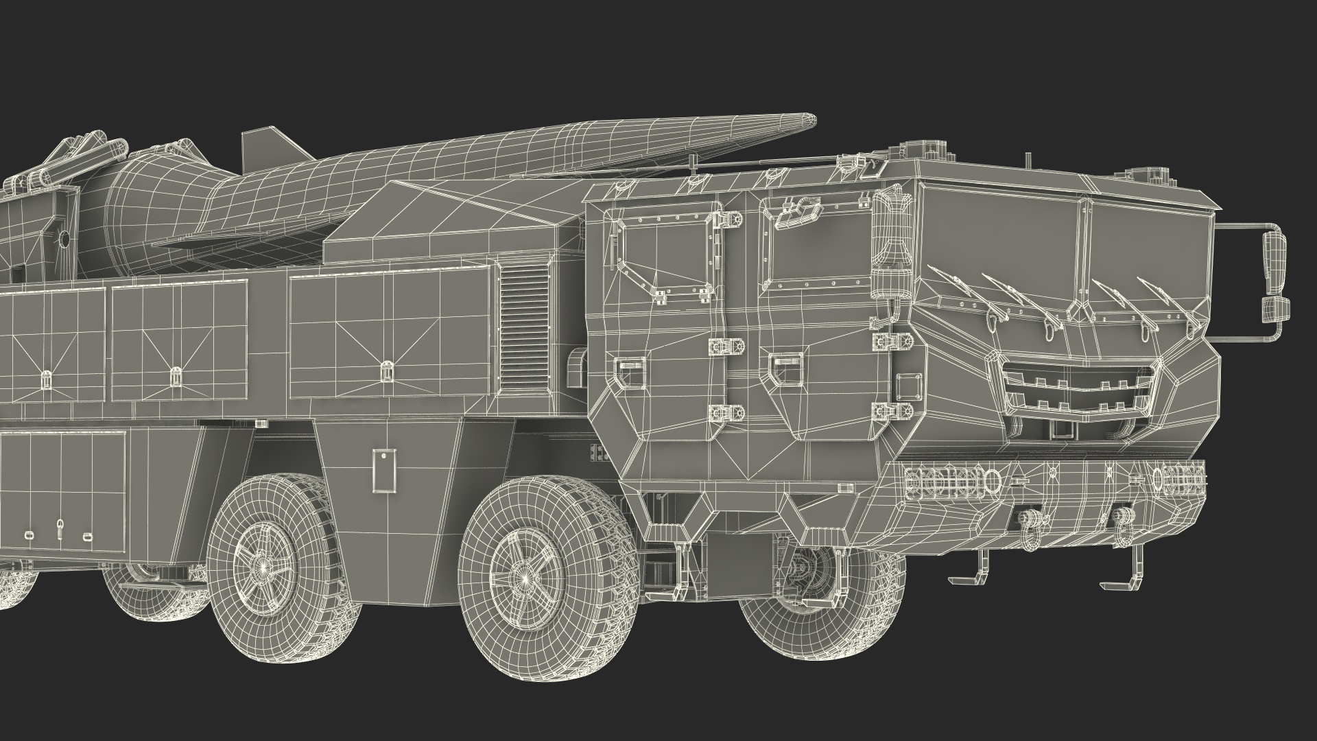 Atomic Missile on Road Mobile Vehicle 3D