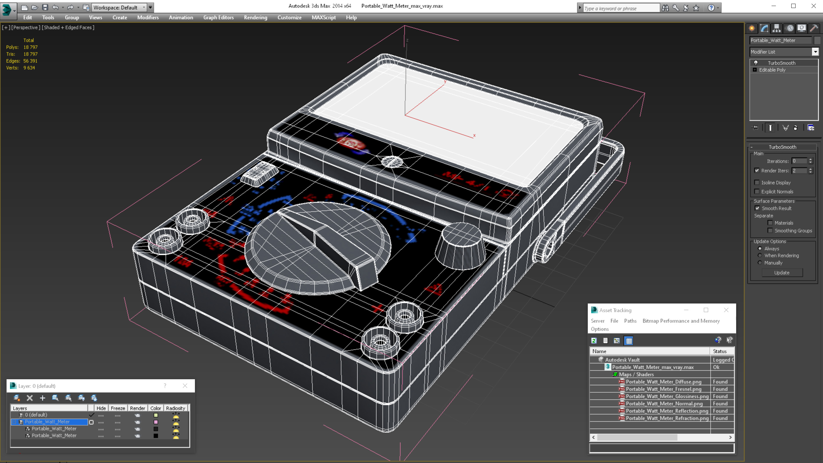 Portable Watt Meter 3D model