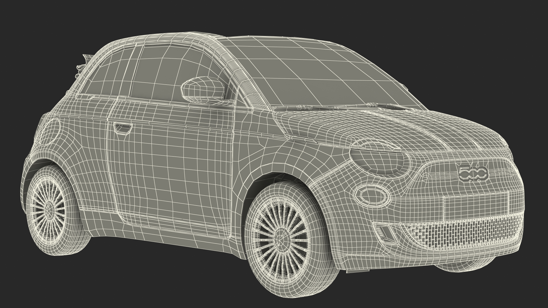 3D model Fiat 500 Cabrio LaPrima Rigged