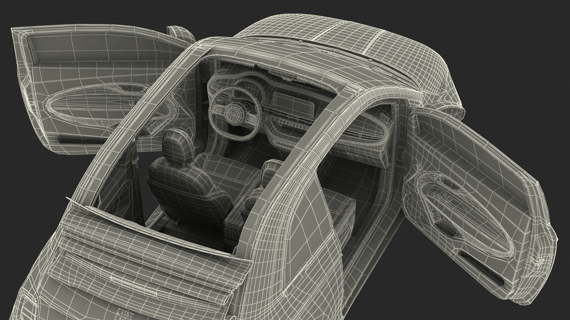 3D model Fiat 500 Cabrio LaPrima Rigged