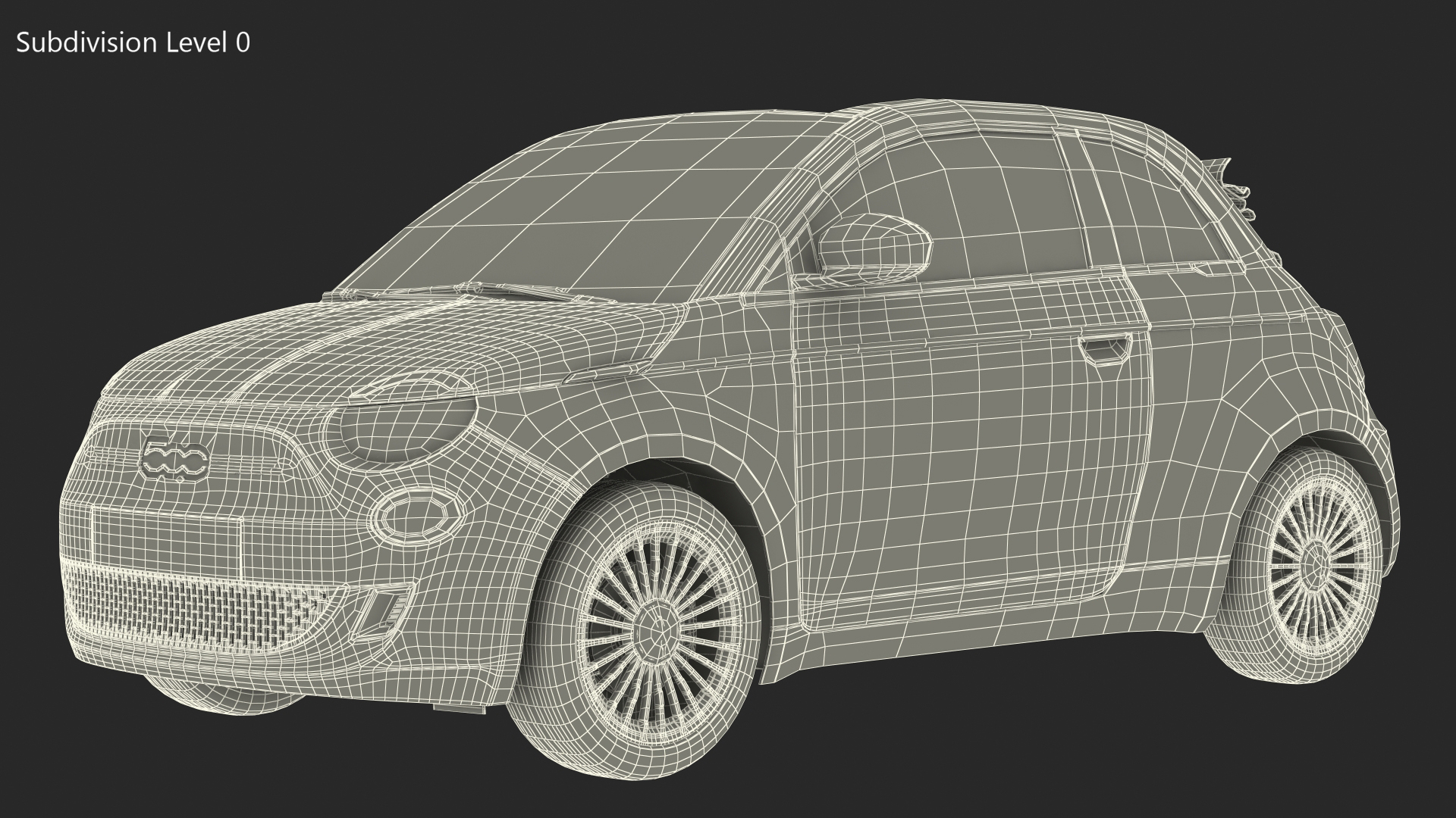 3D model Fiat 500 Cabrio LaPrima Rigged