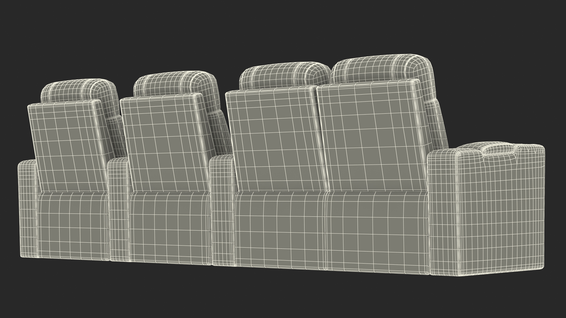 3D Valencia Home Theater Seating Row of 4 Loveseat Black model