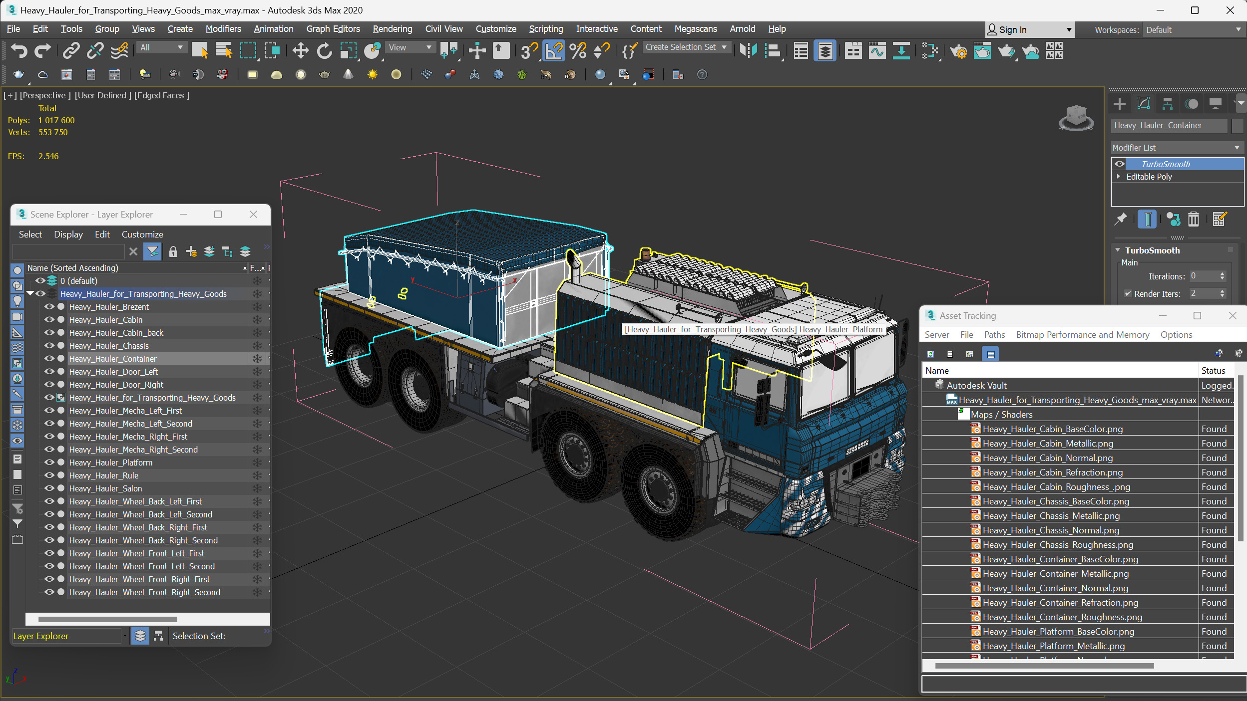 3D Heavy Hauler for Transporting Heavy Goods