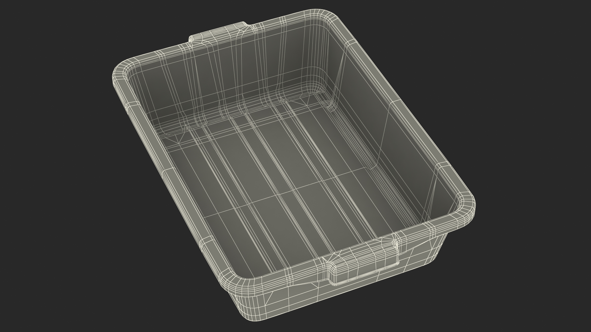 Large Grey Tote Tray Airport Security 3D