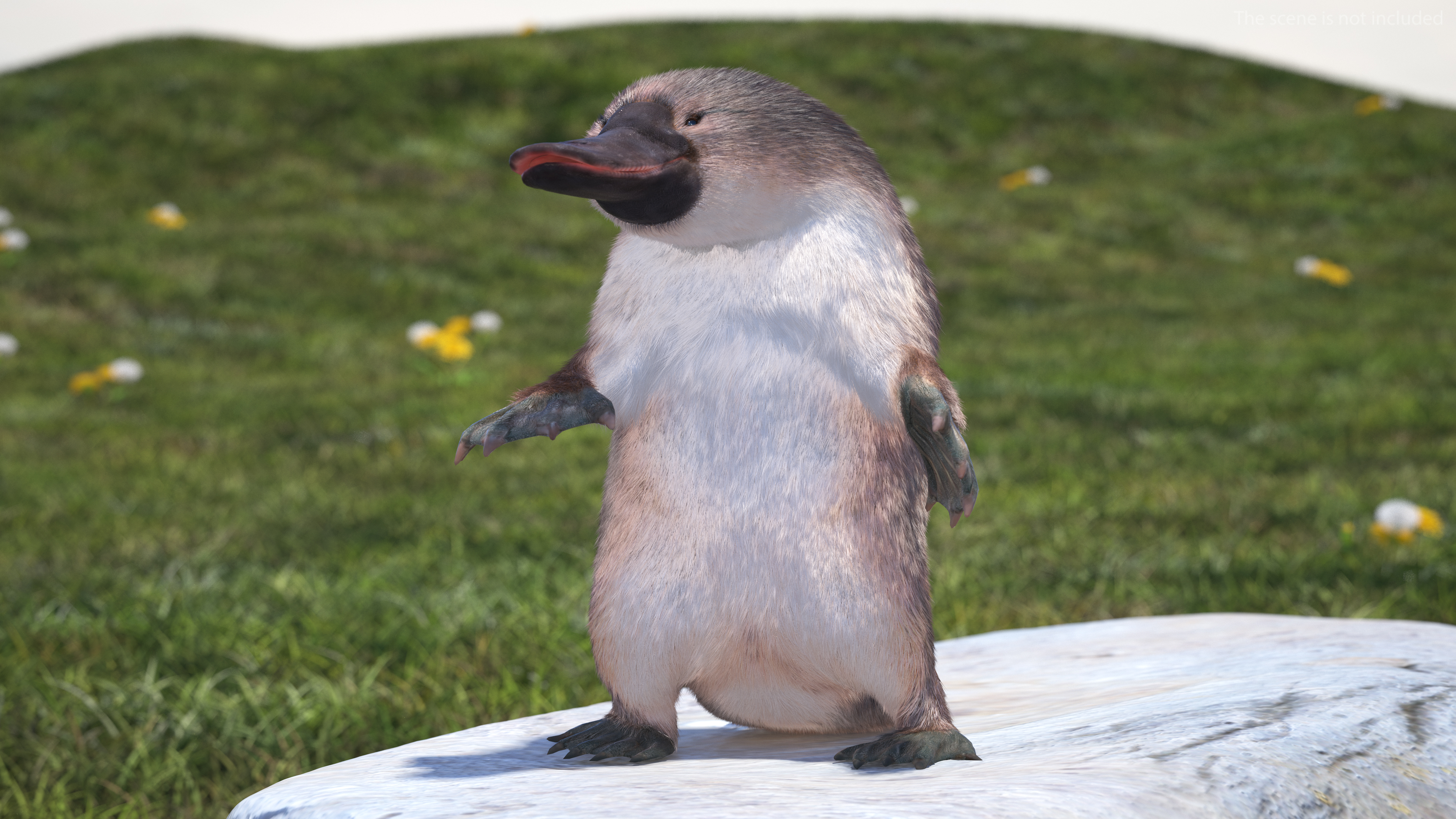 3D Platypus Standing Fur