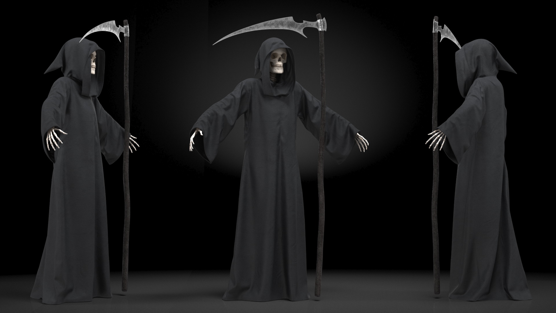 3D Death Character with Scythe Set