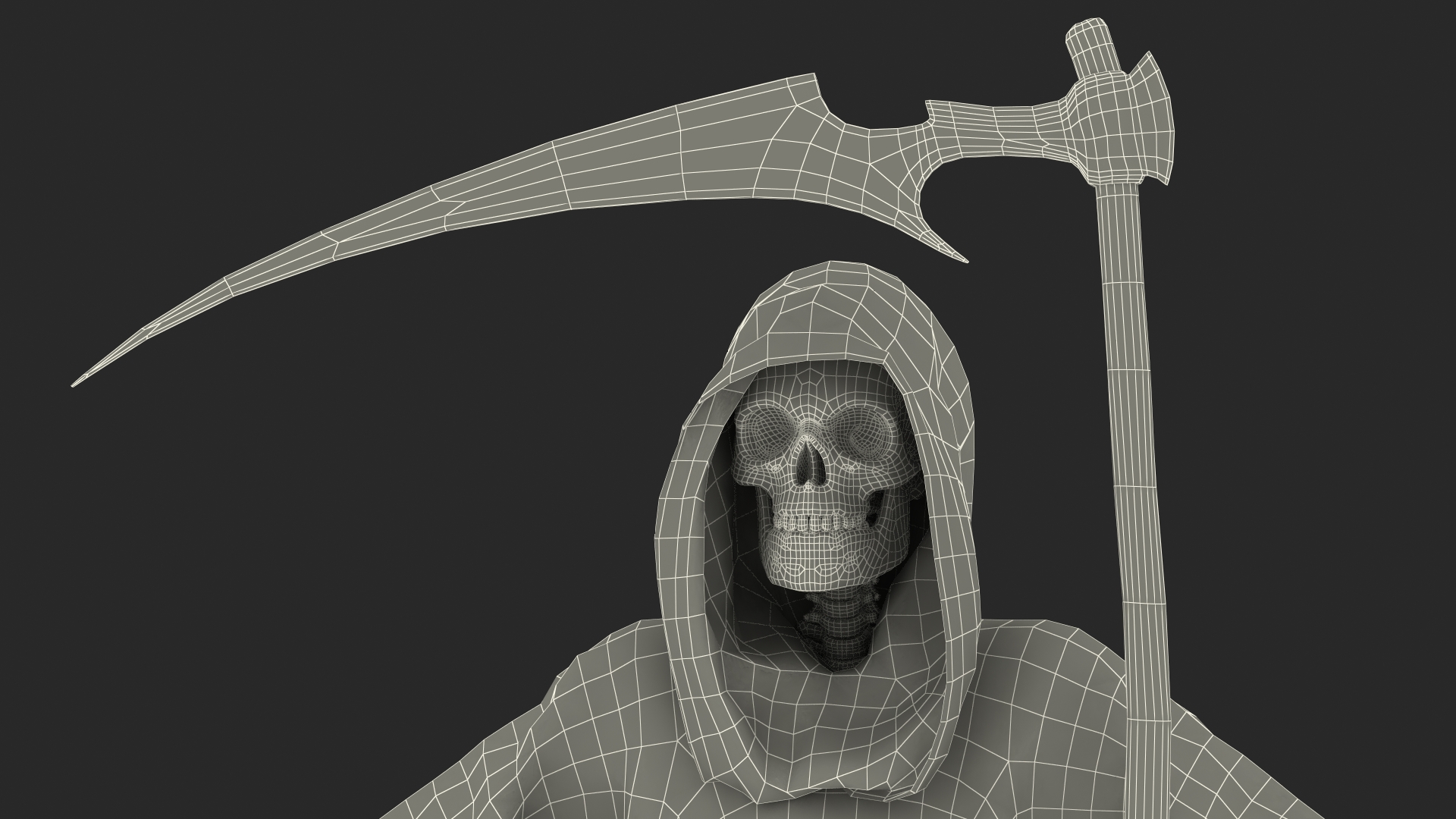 3D Death Character with Scythe Set