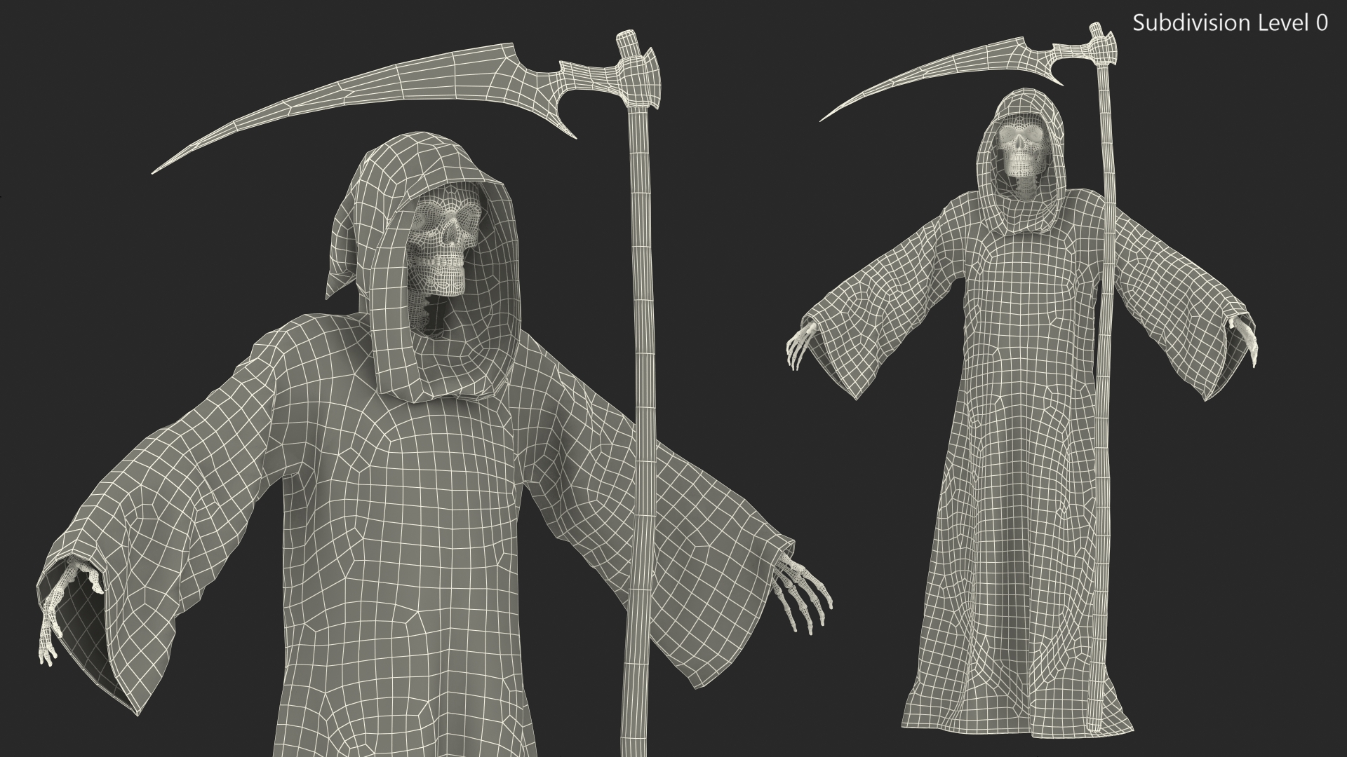 3D Death Character with Scythe Set