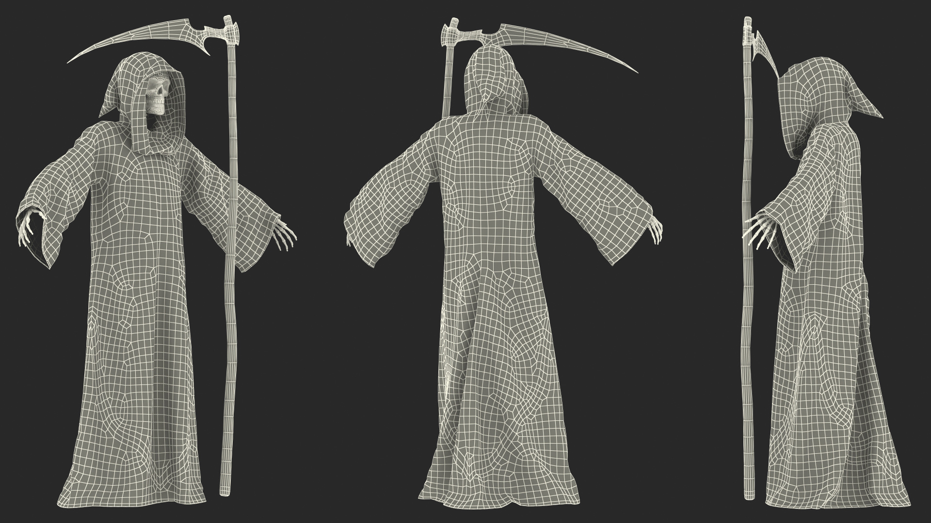 3D Death Character with Scythe Set