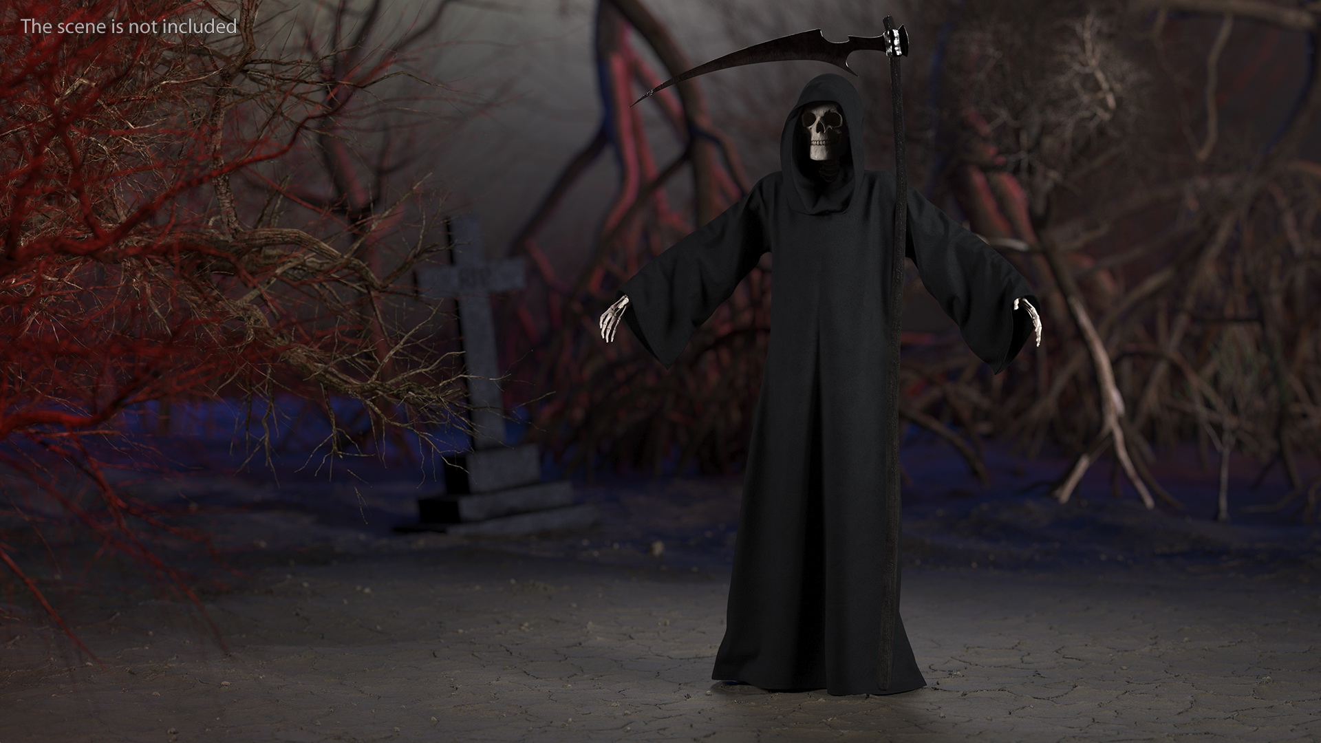 3D Death Character with Scythe Set