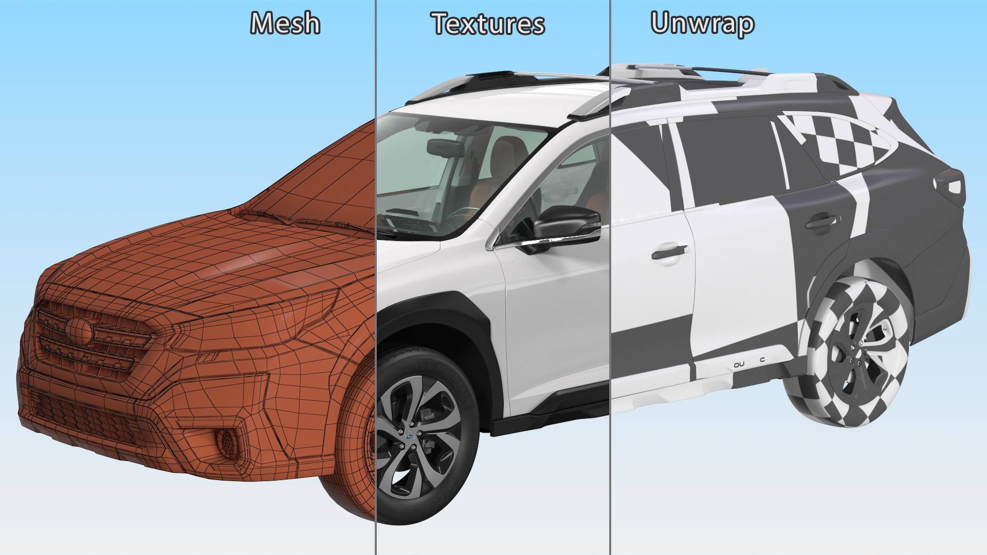 3D model Simple Interior SUBARU Outback 2021