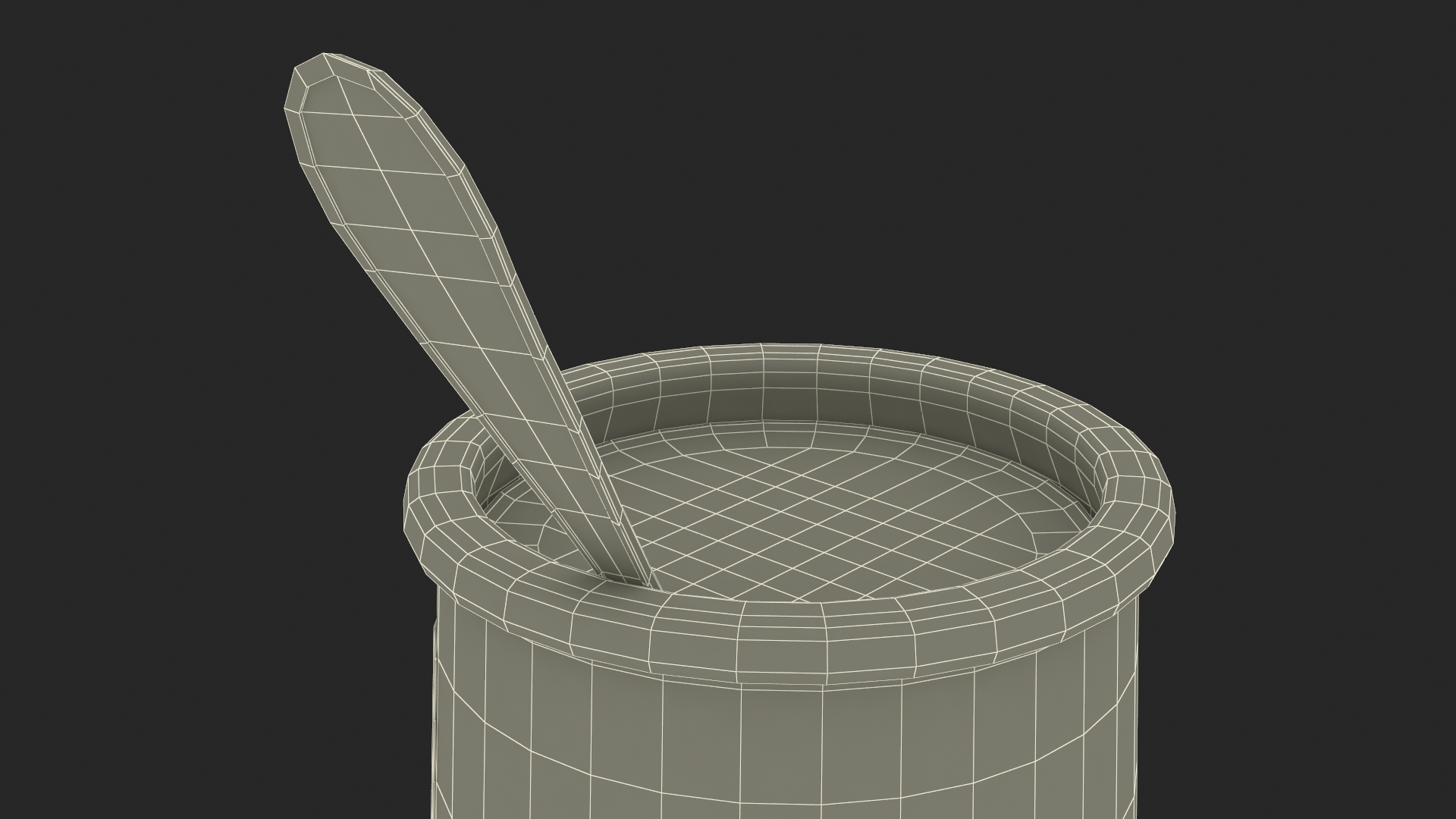 3D Strawberry Yogurt Container with Spoon model