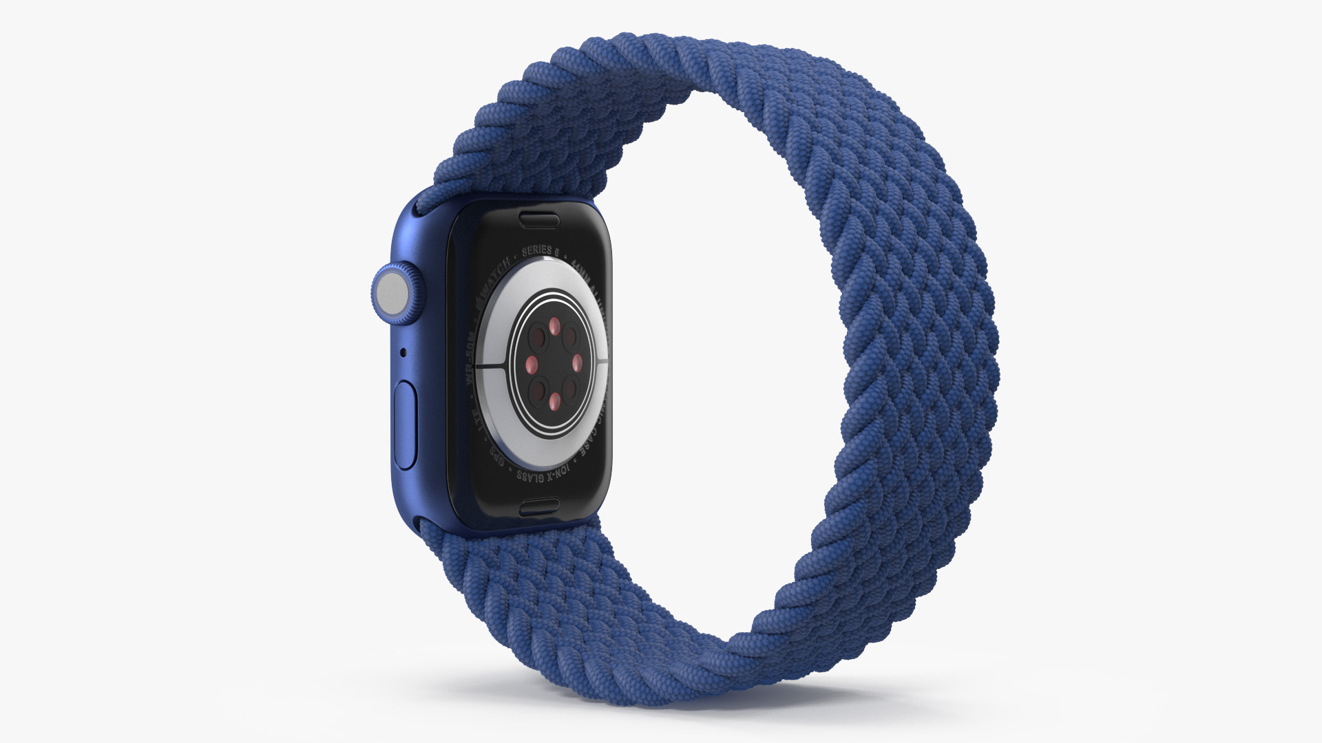 3D Apple Watch Series 6 Blue Braided Band model