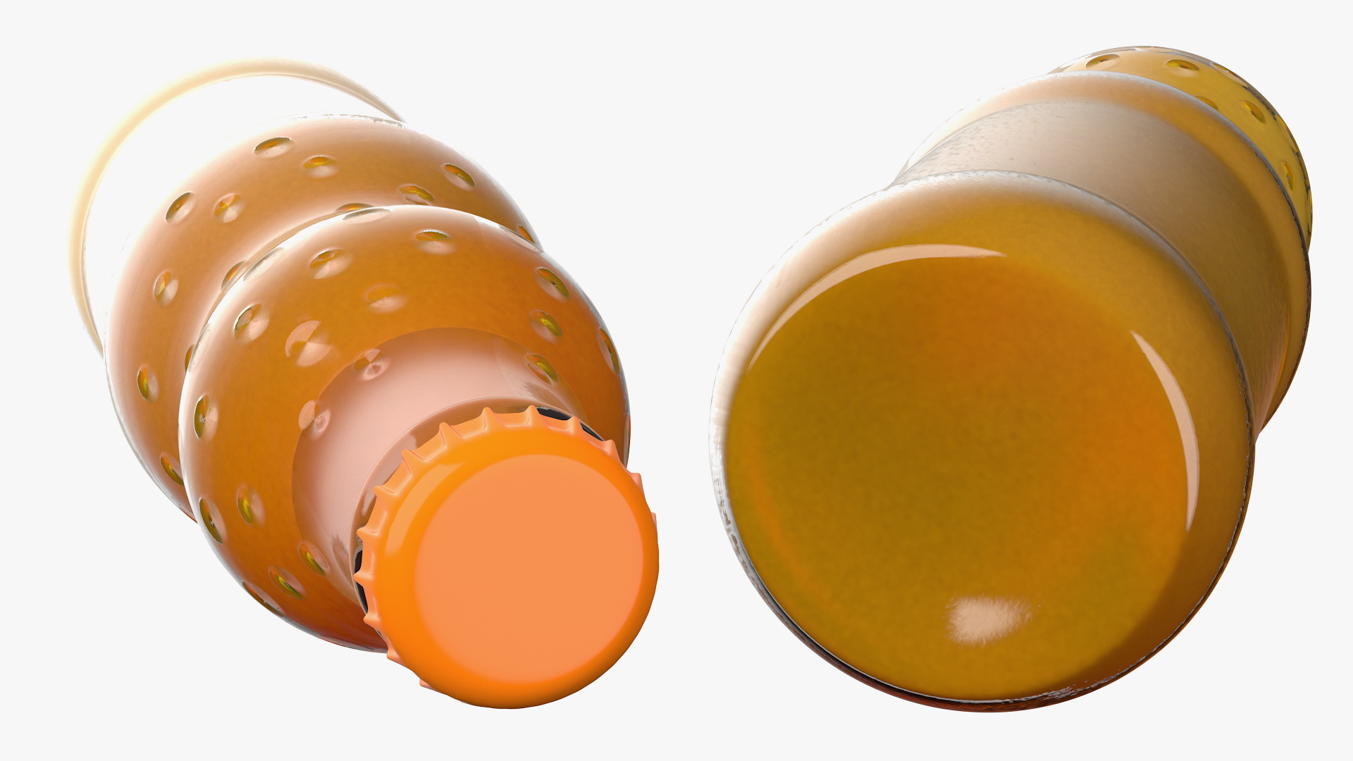 Orange Soda Glass Bottle 3D model