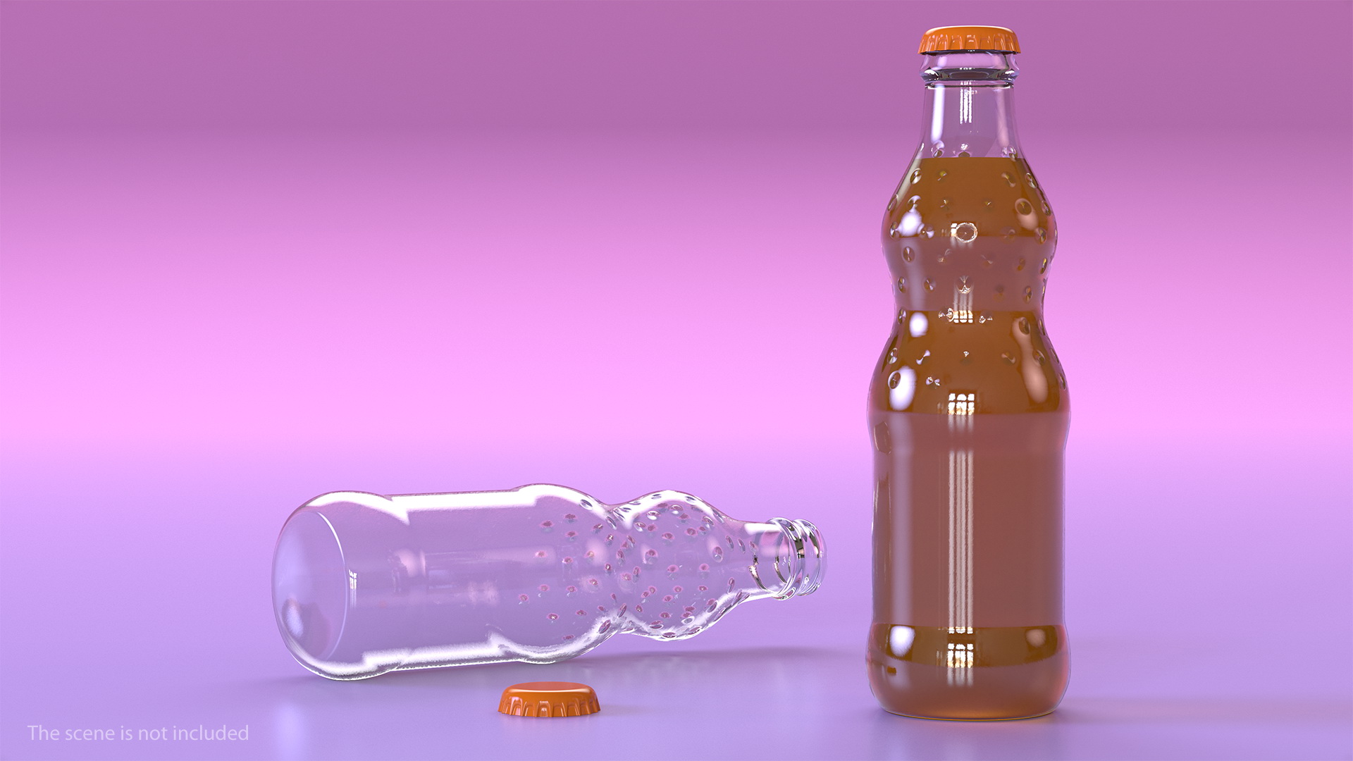 Orange Soda Glass Bottle 3D model