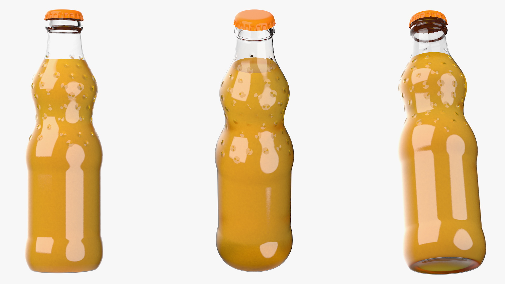 Orange Soda Glass Bottle 3D model