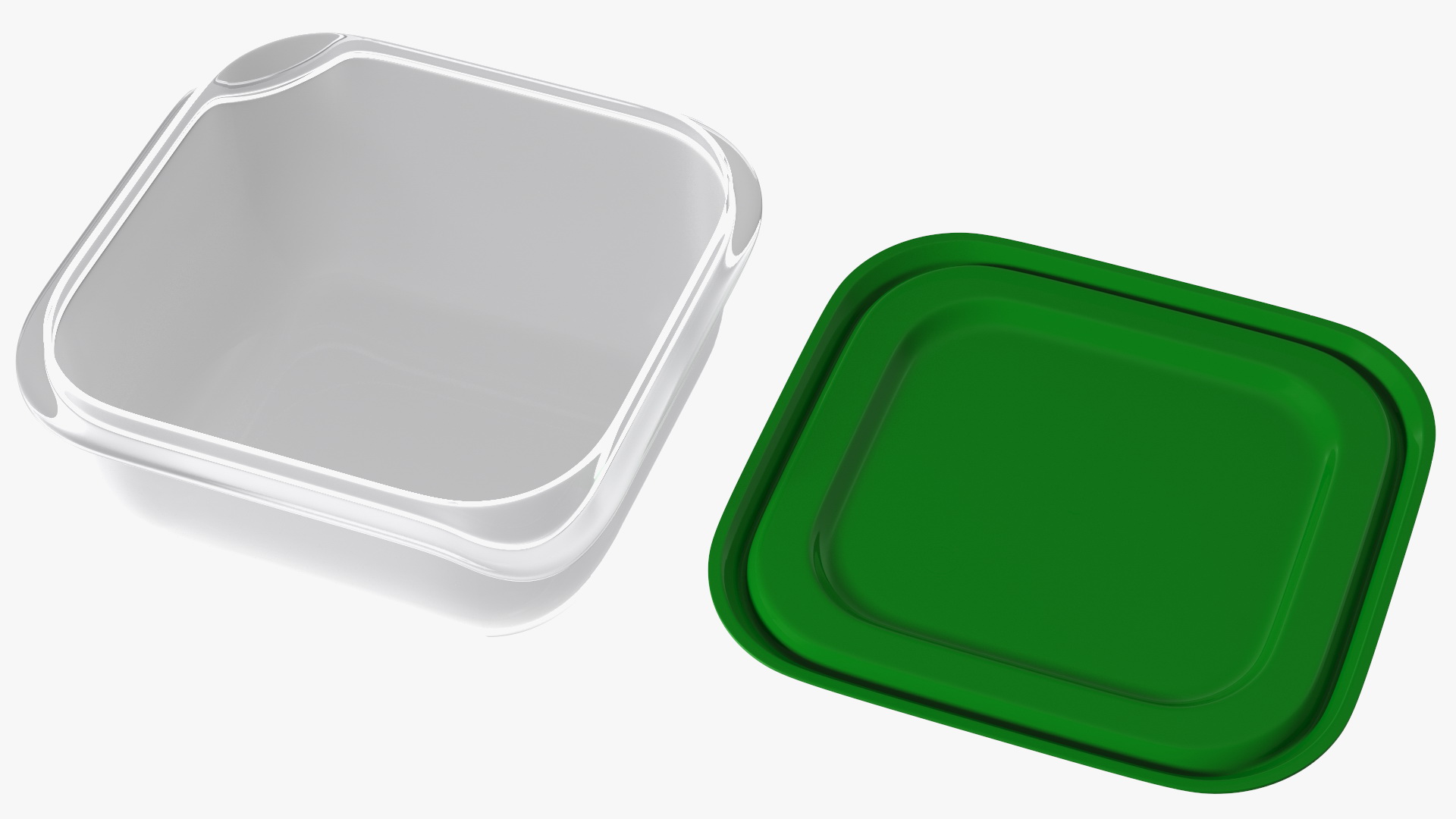 3D Square Plastic Food Container with Lid model