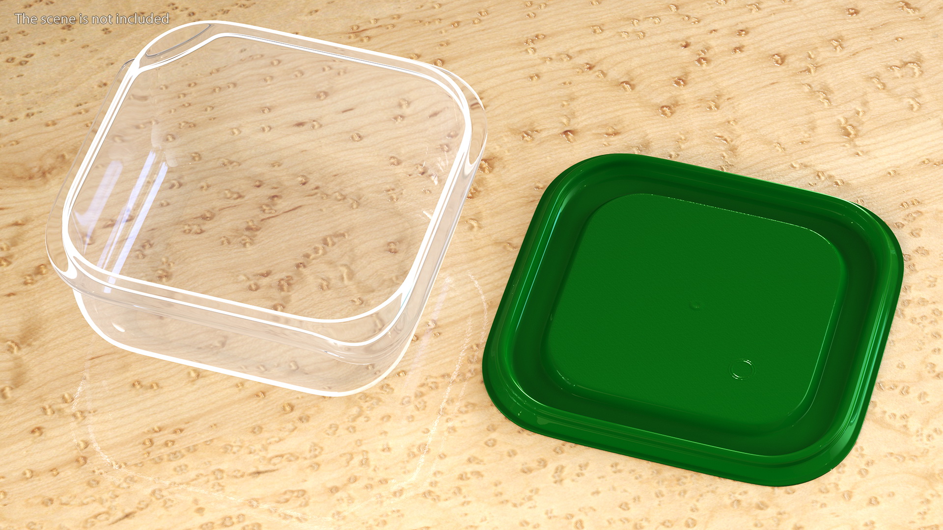 3D Square Plastic Food Container with Lid model