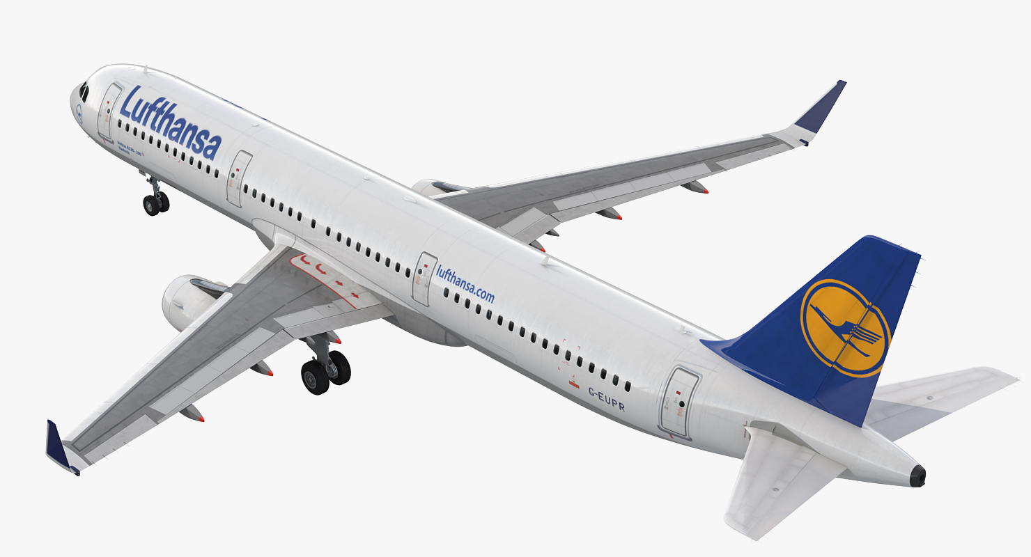 3D model Airbus A321 Lufthansa with Interior