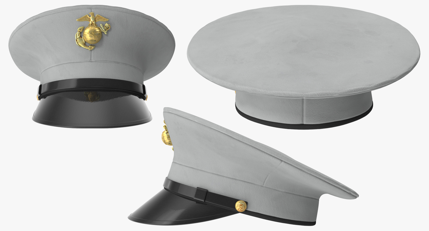 3D USMC US Marine Officer Hat