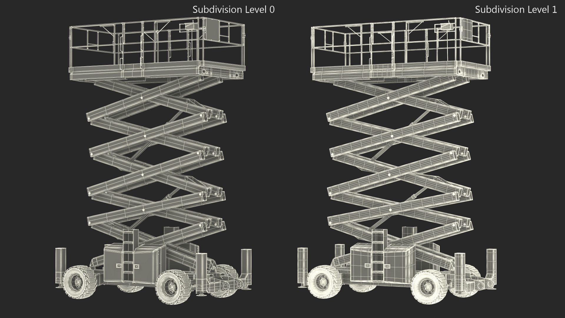 3D JLG Scissor Lift Working Position model