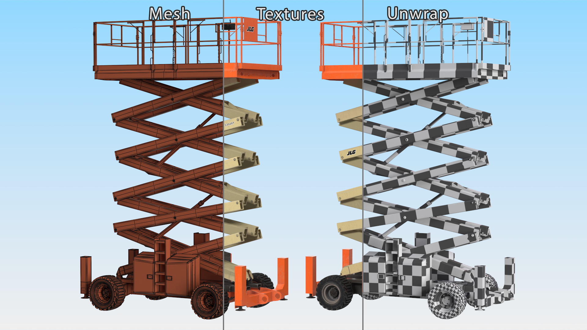 3D JLG Scissor Lift Working Position model