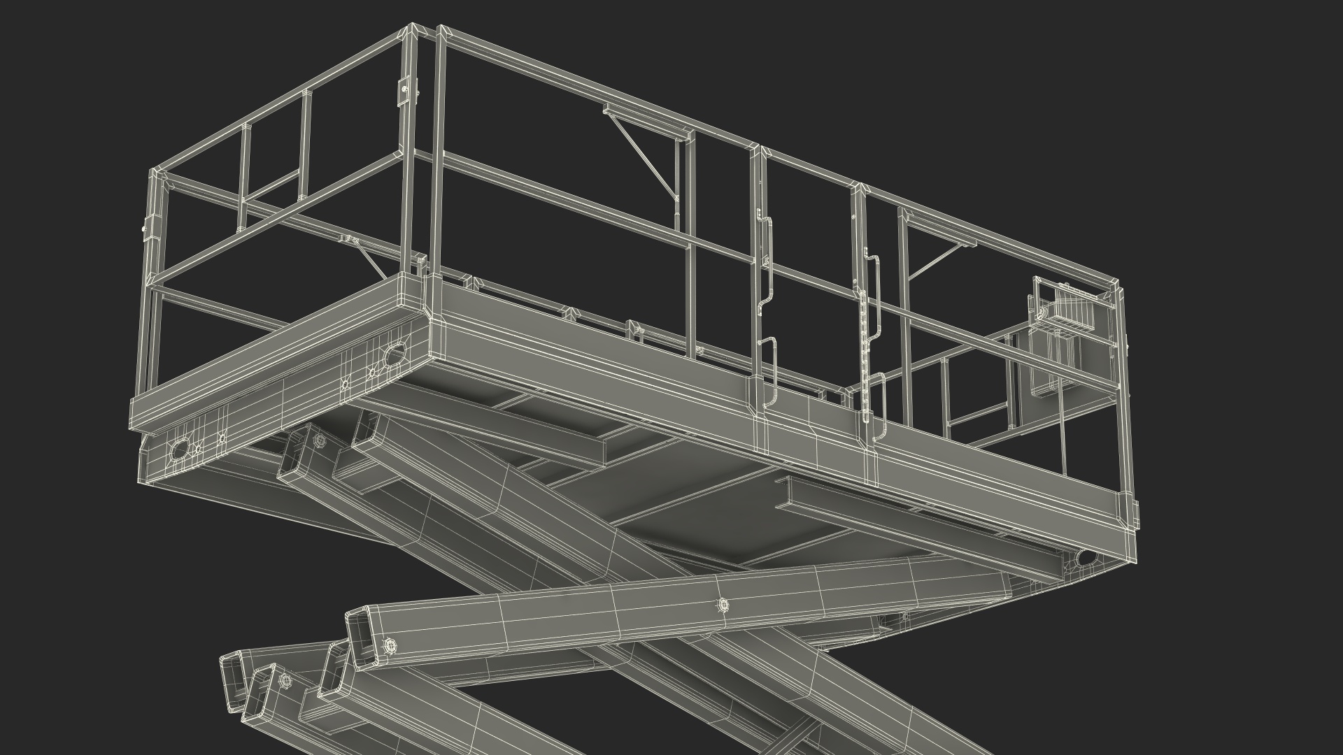 3D JLG Scissor Lift Working Position model