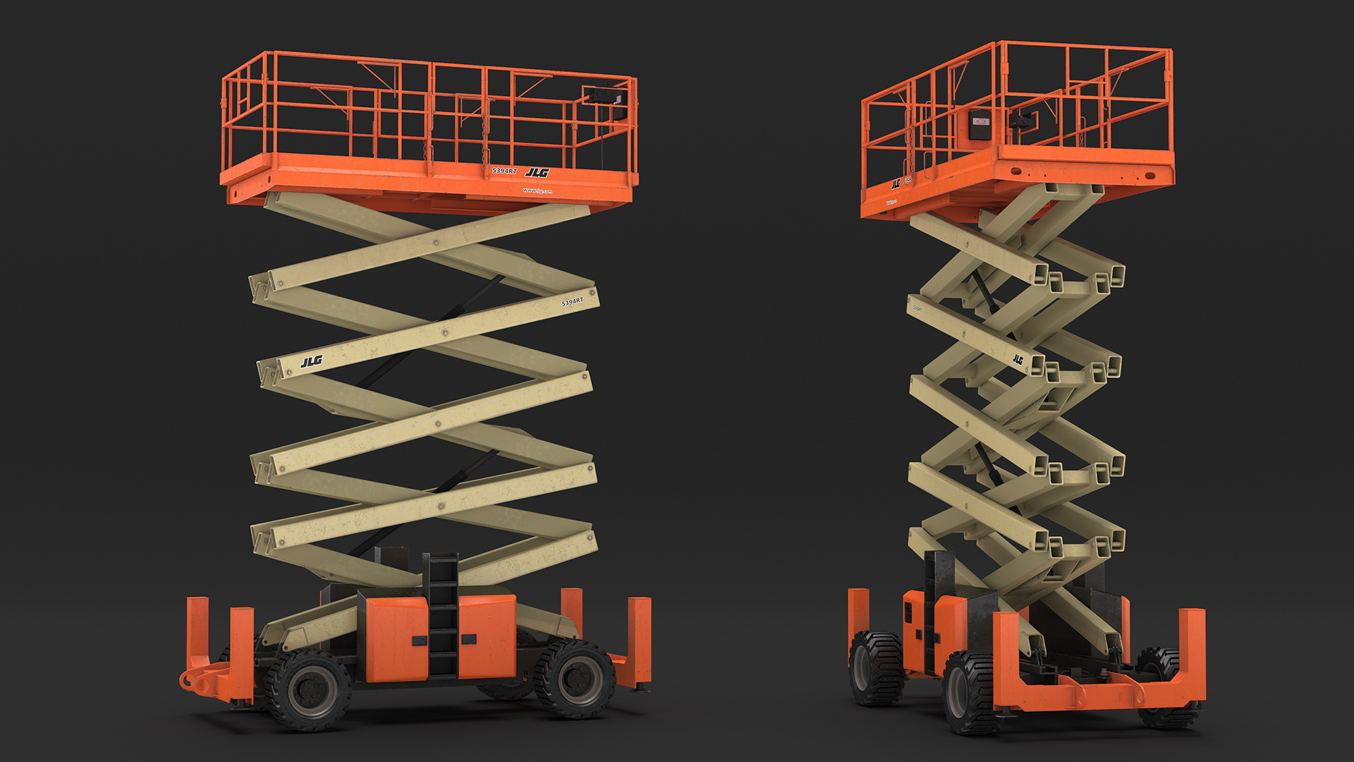 3D JLG Scissor Lift Working Position model