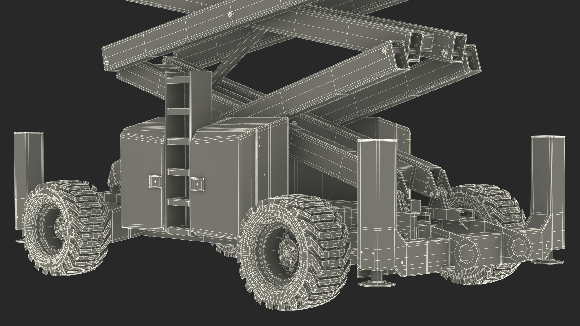 3D JLG Scissor Lift Working Position model