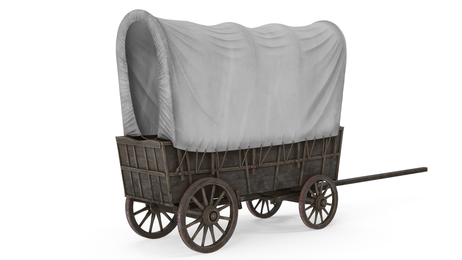 Covered Wagon Old 3D