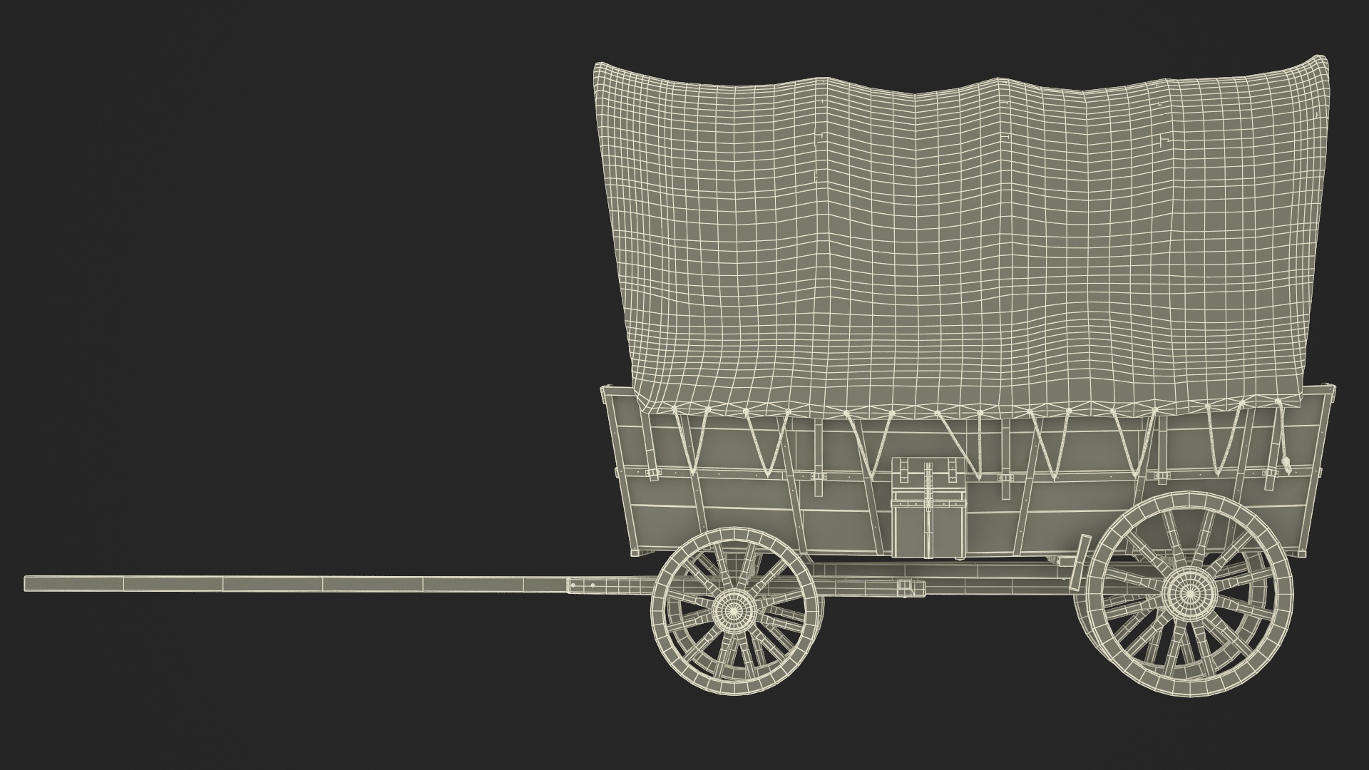 Covered Wagon Old 3D