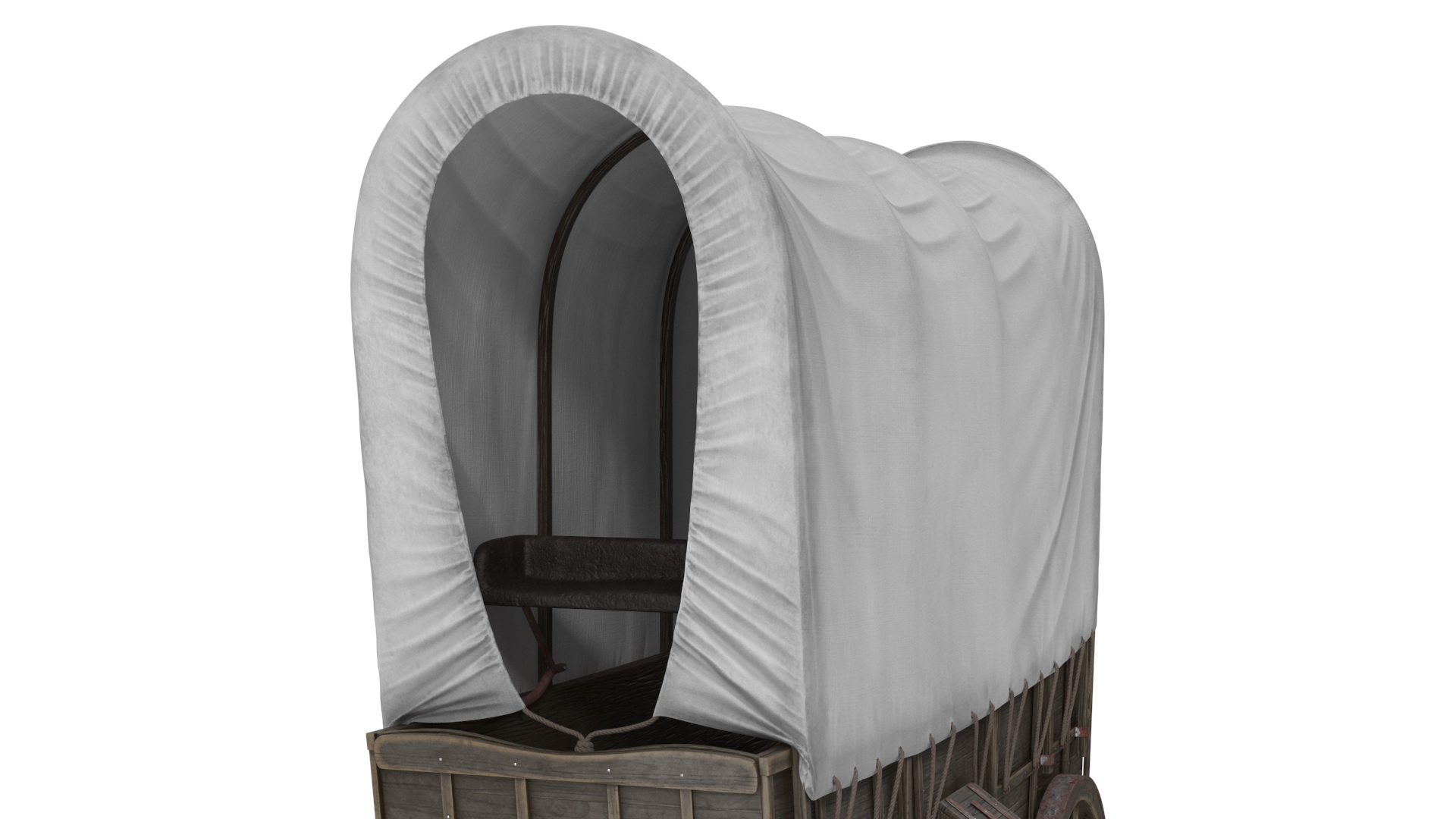 Covered Wagon Old 3D