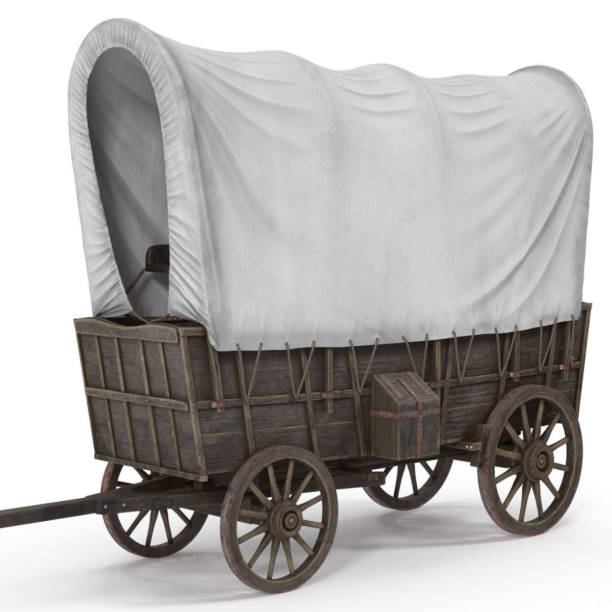 Covered Wagon Old 3D