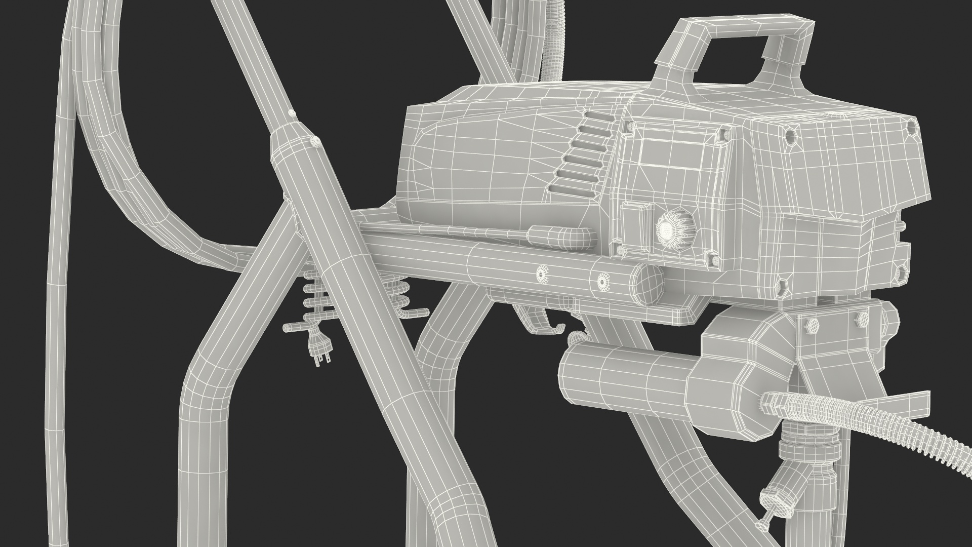 3D model Airless Paint Sprayer with Hose and Spray Gun