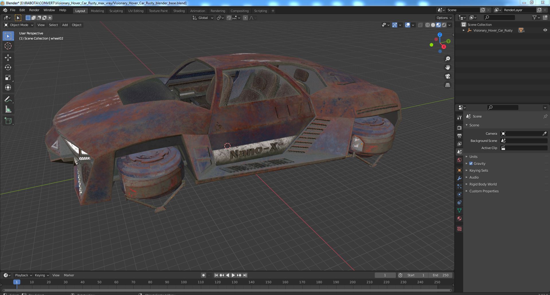 3D model Visionary Hover Car Rusty