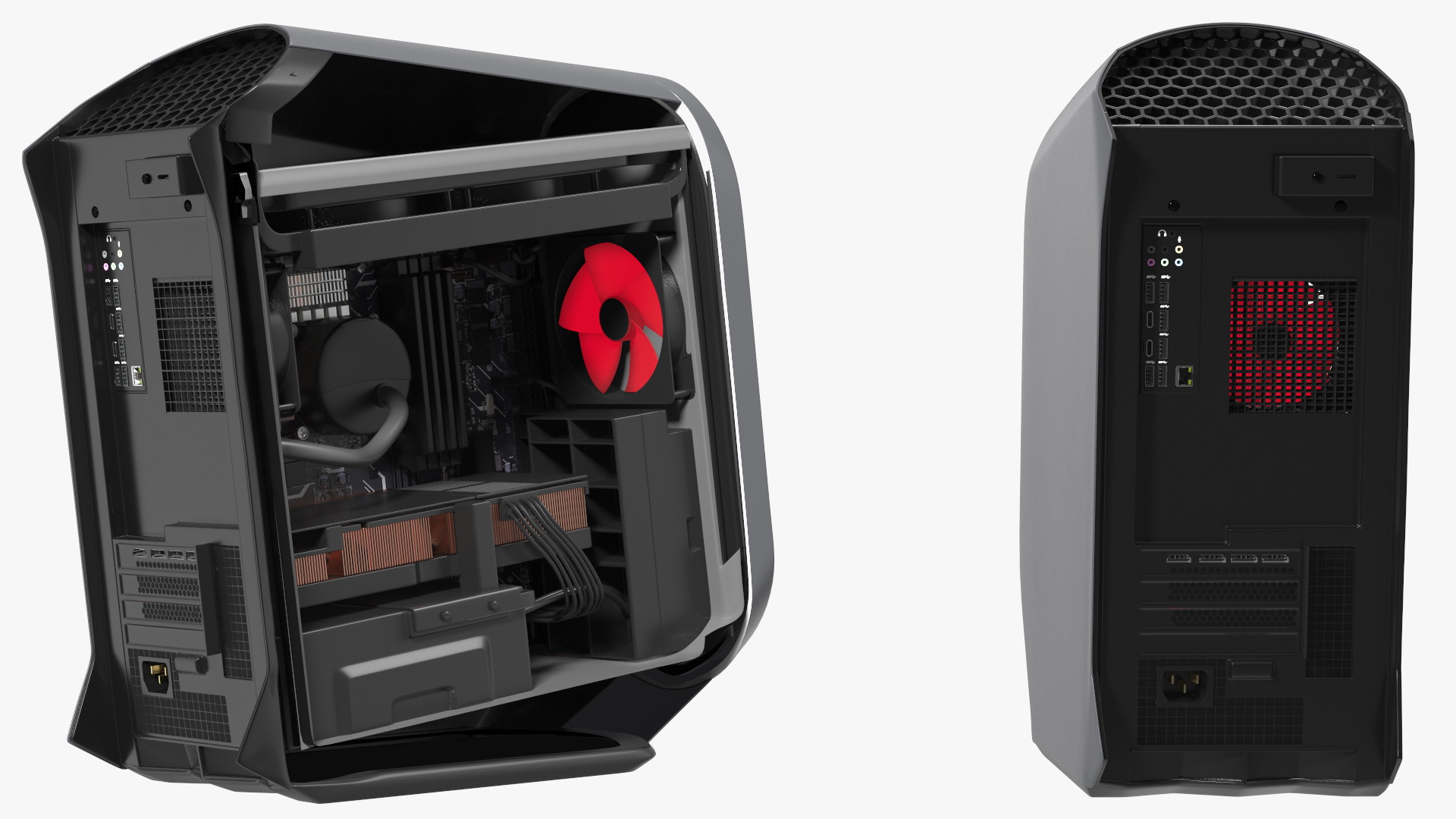 Liquid Cooled Gaming Desktop Red 3D