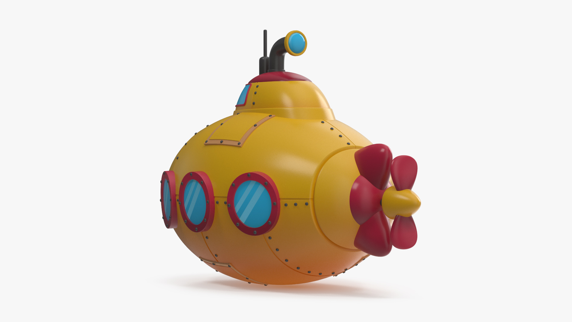 Cartoon Yellow Submarine 3D model