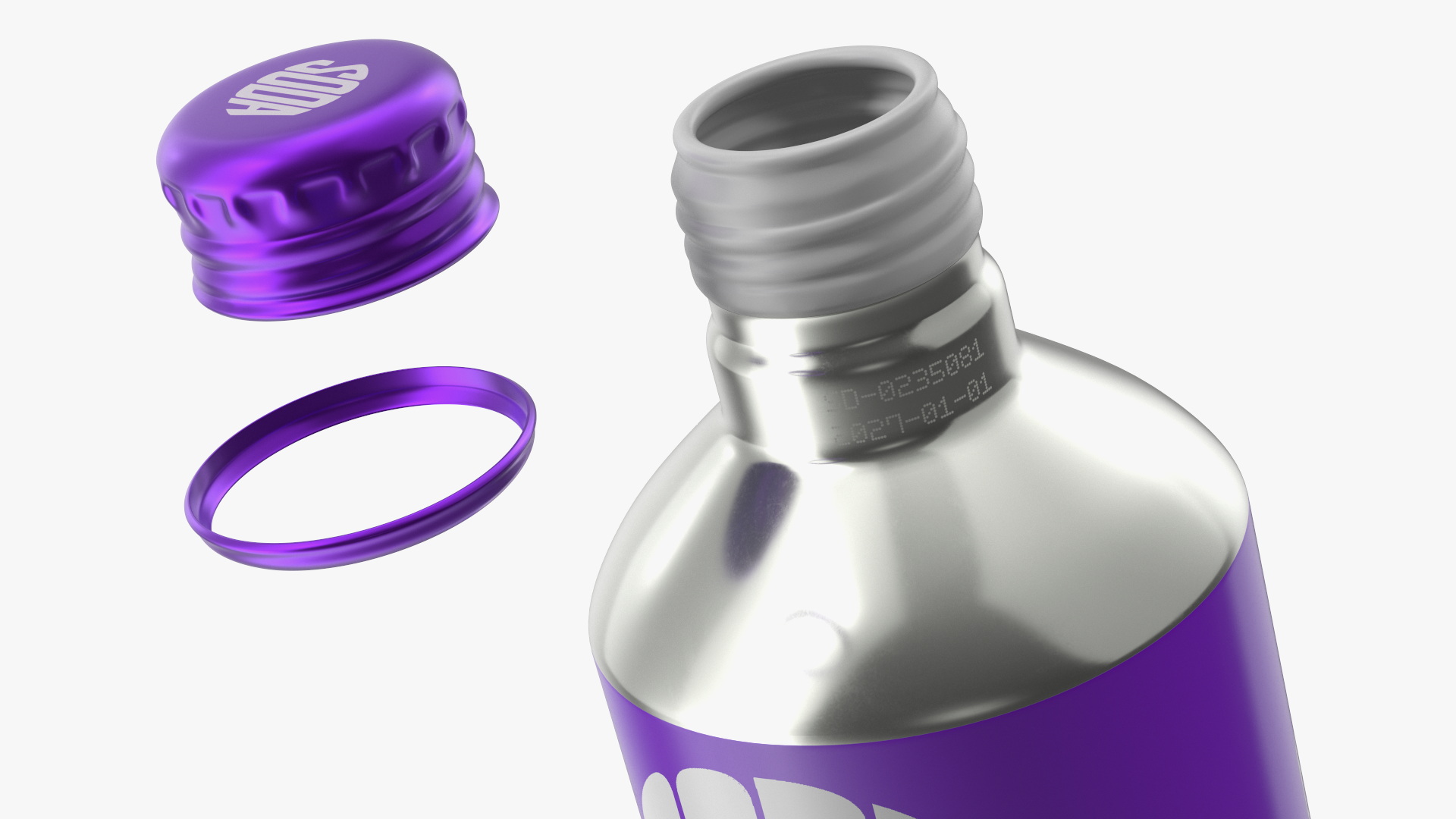 3D Compact Aluminum Bottle with Soda model