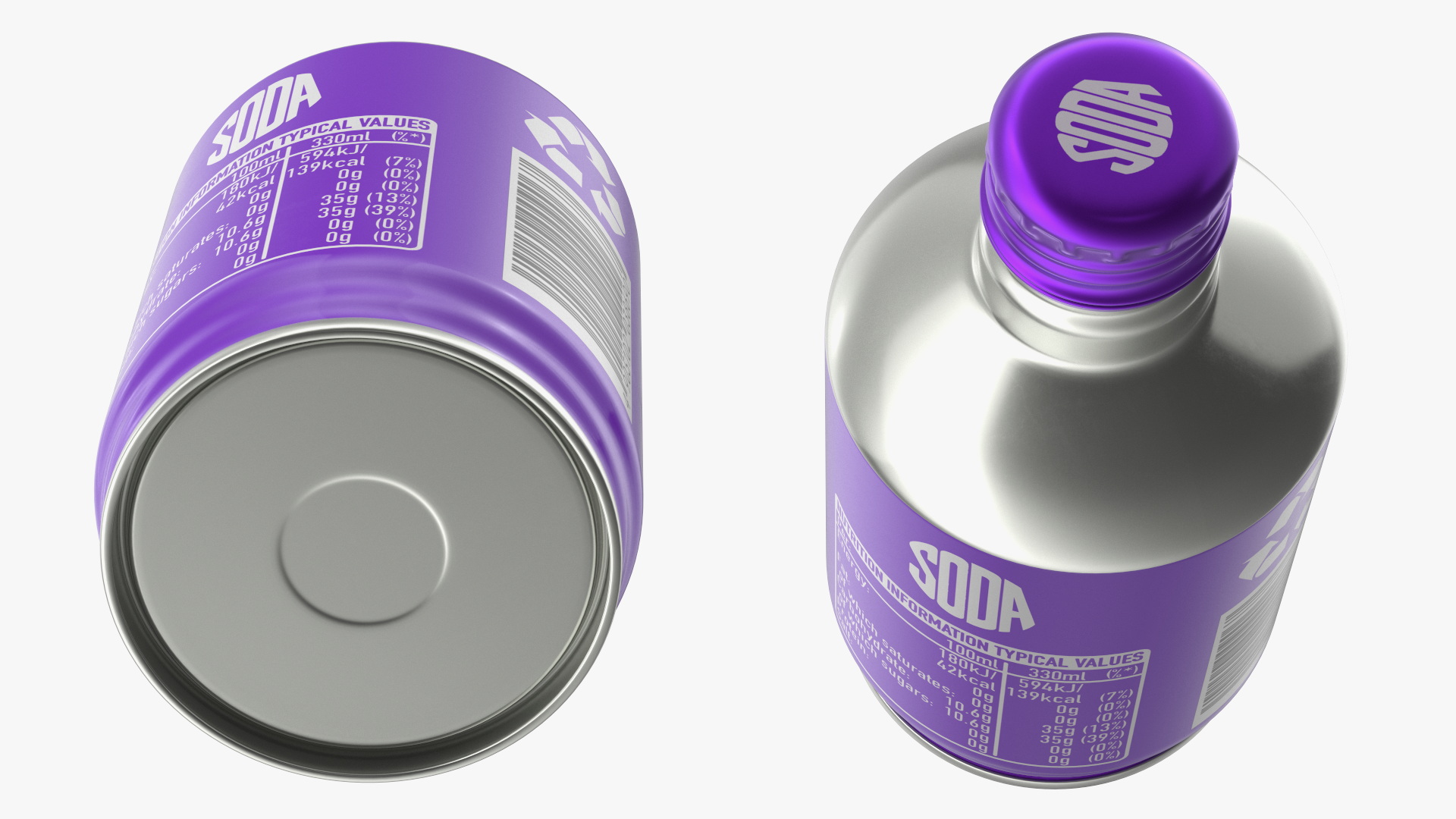 3D Compact Aluminum Bottle with Soda model