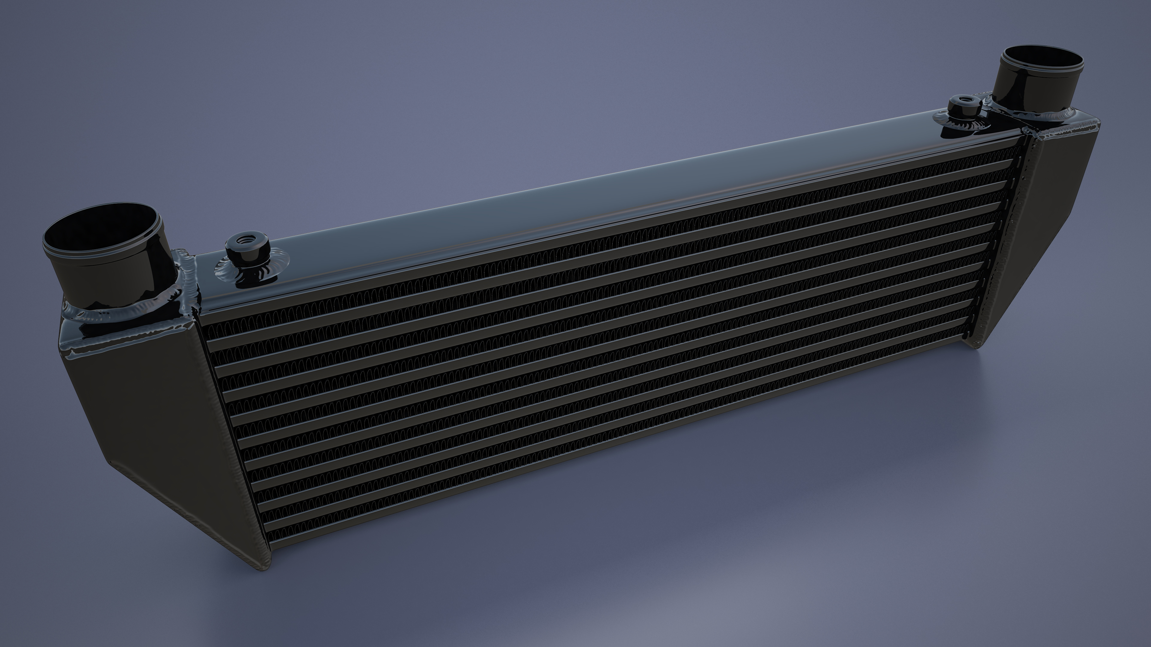 3D model Black Car Intercooler Up Side Pipes