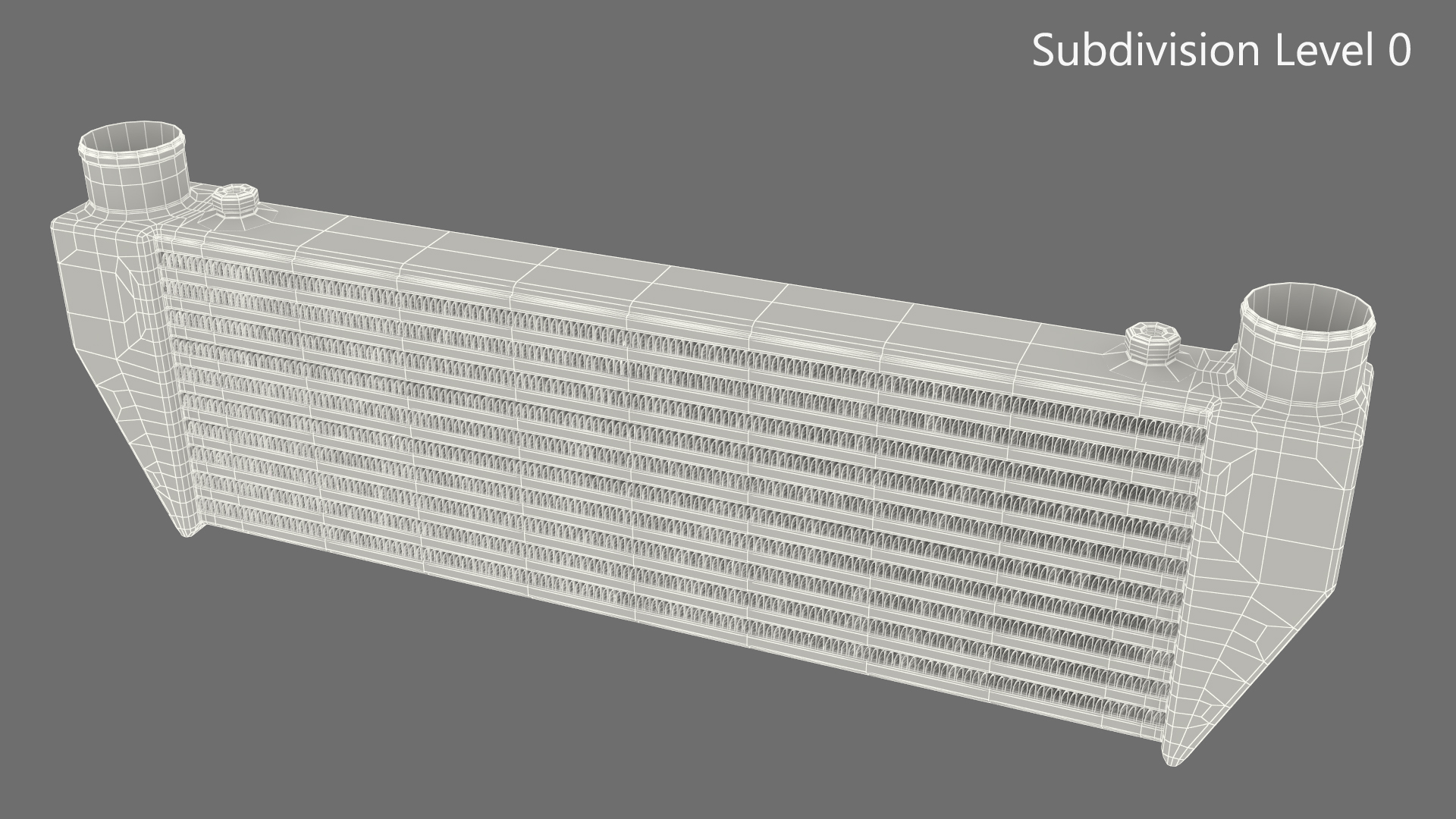 3D model Black Car Intercooler Up Side Pipes